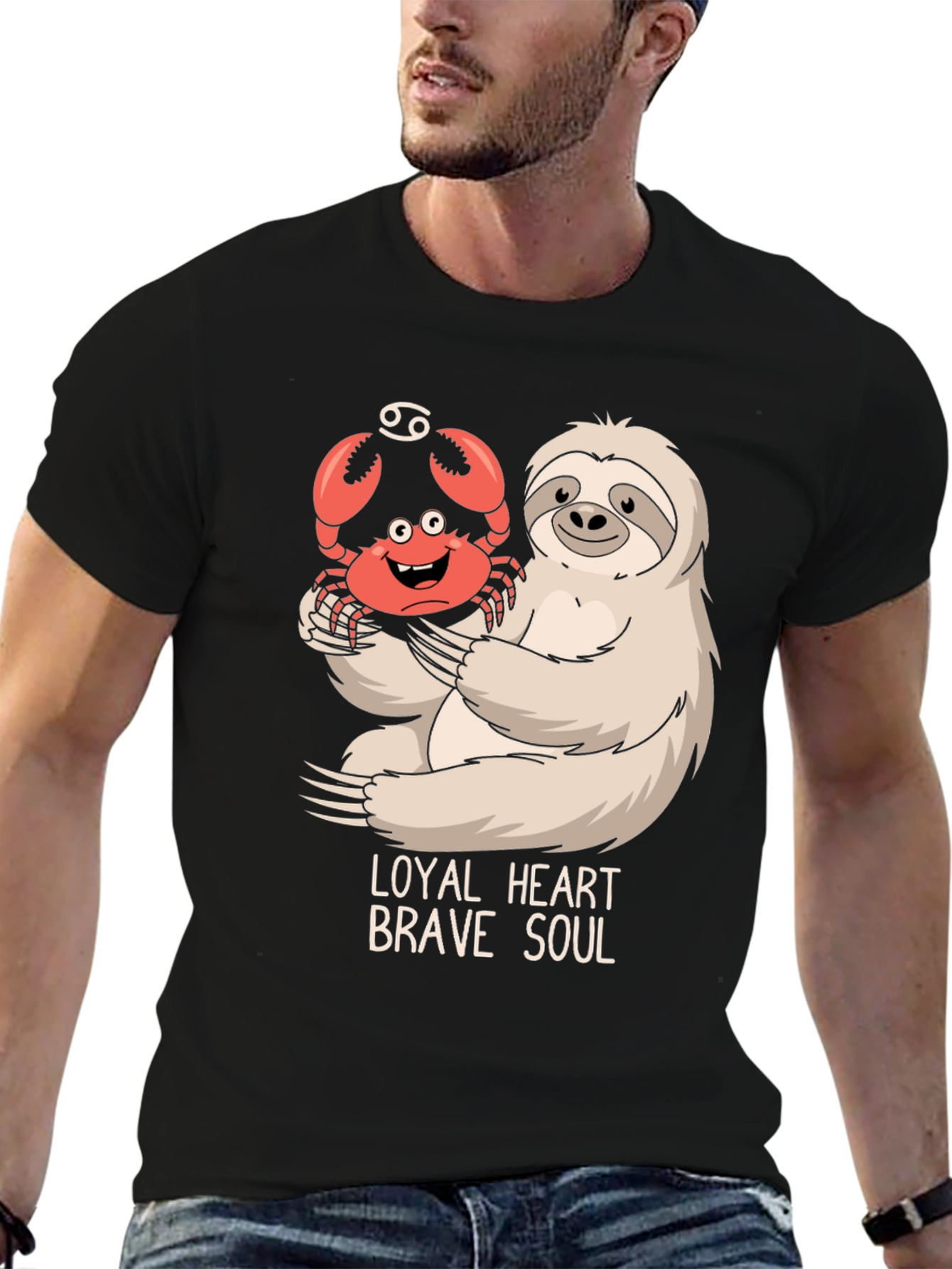 Loyal Heart Brave Soul Sloth & Crab T-Shirt