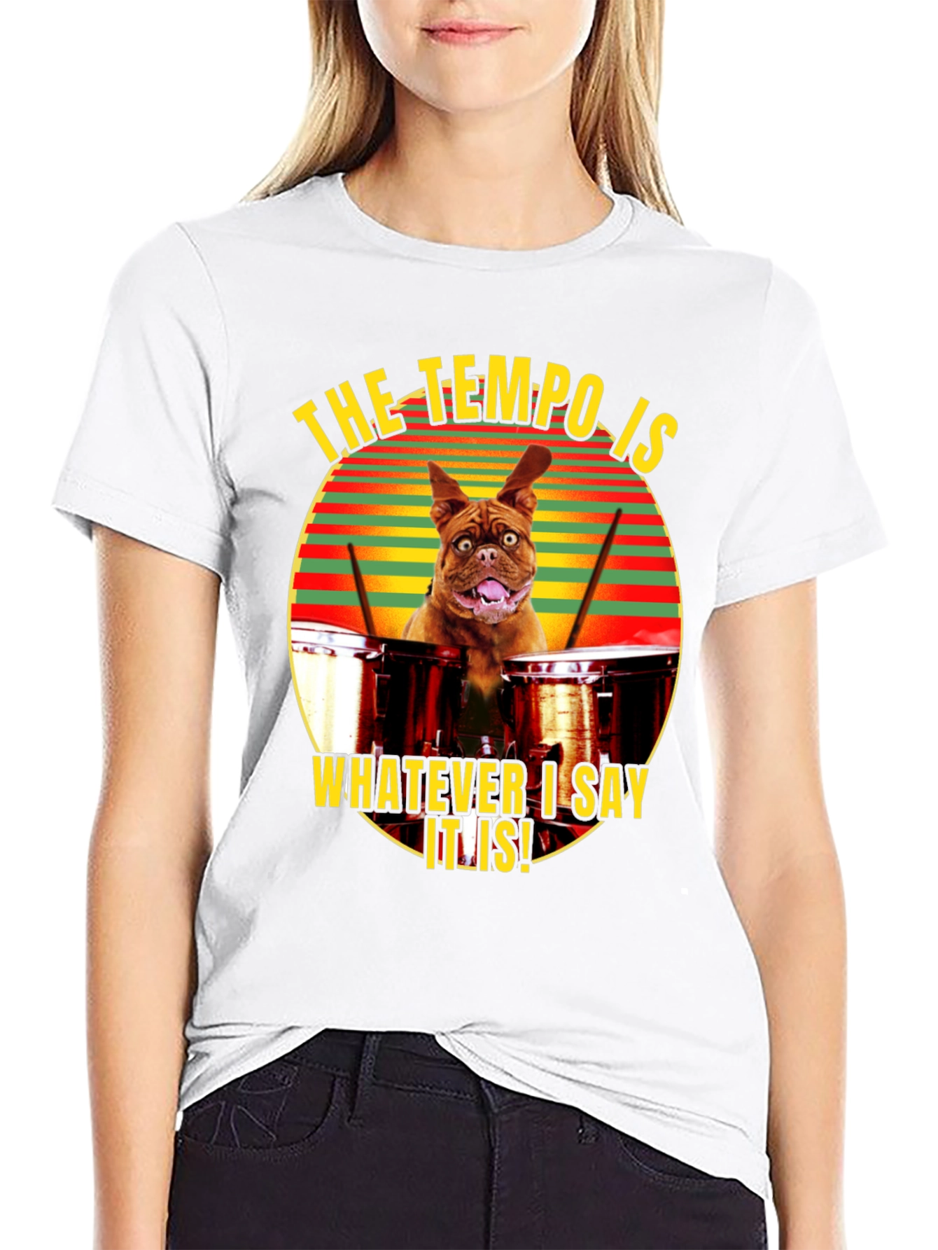 Tempo Dog Drummer Graphic T-Shirt