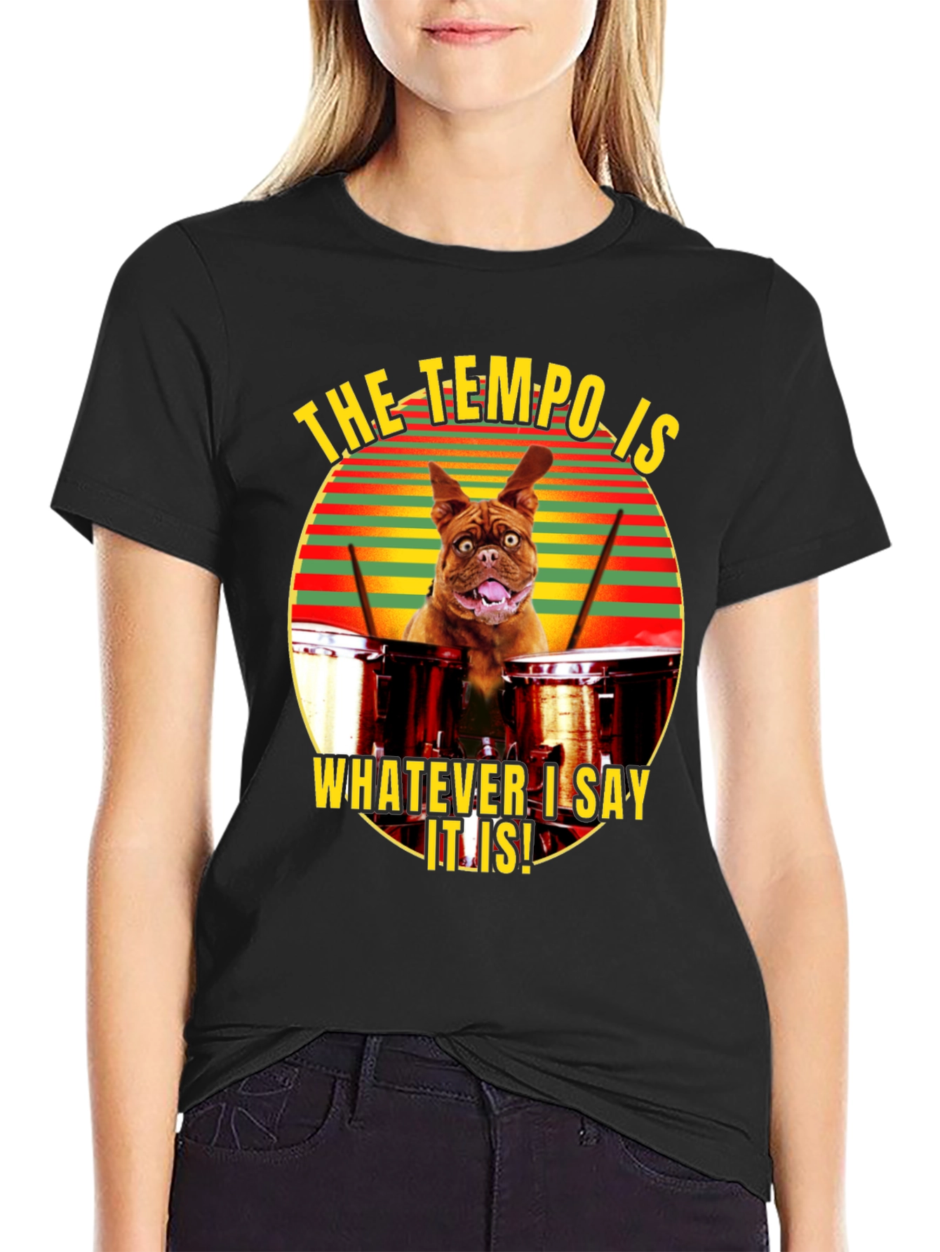 Tempo Dog Drummer Graphic T-Shirt