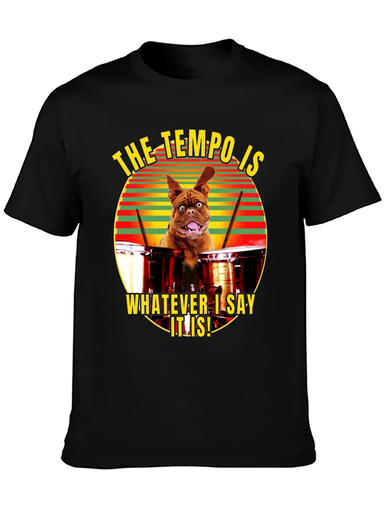 Tempo Dog Drummer Graphic T-Shirt