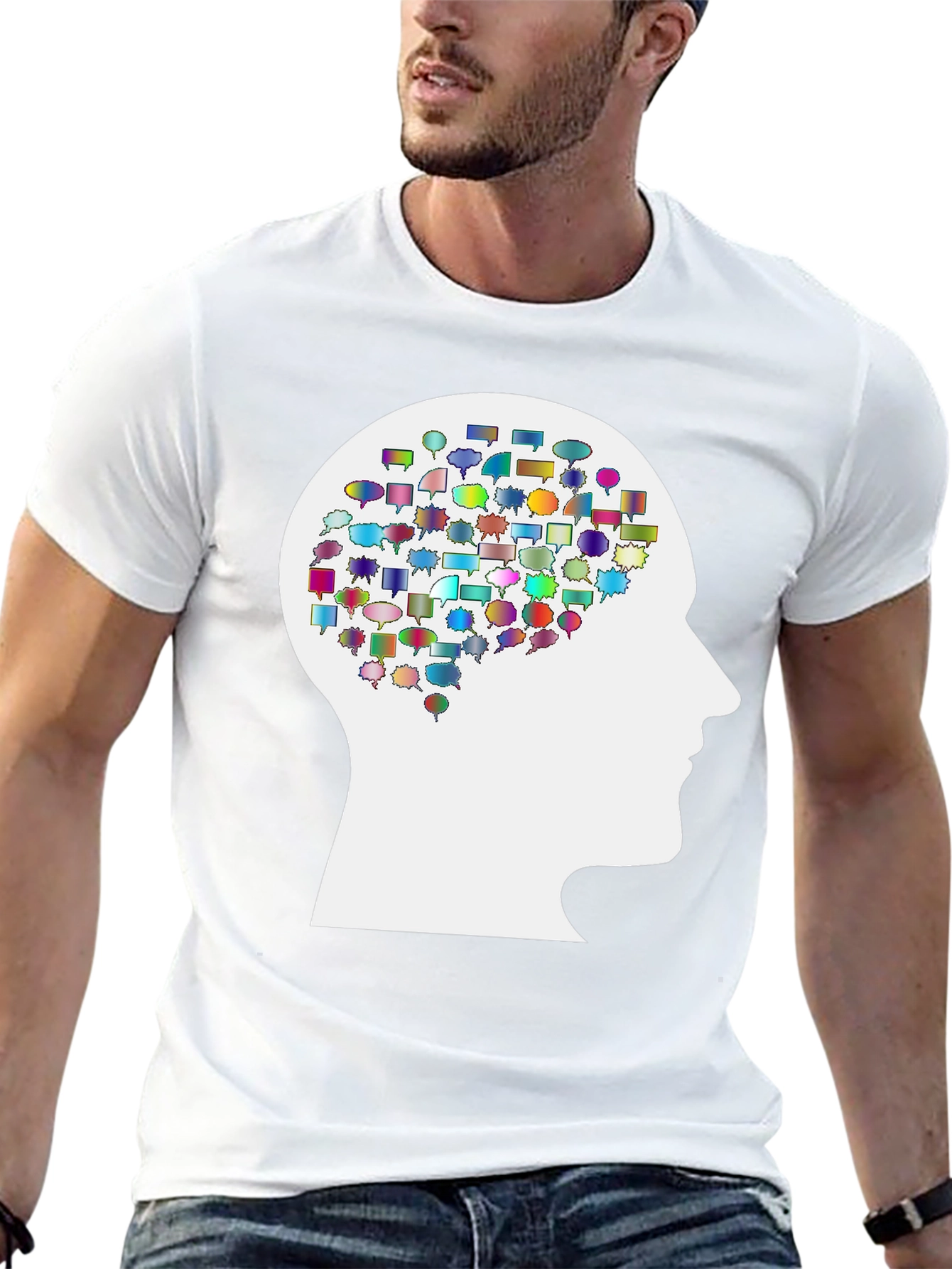 Thoughtful Mind T-Shirt - Black Cotton Blend