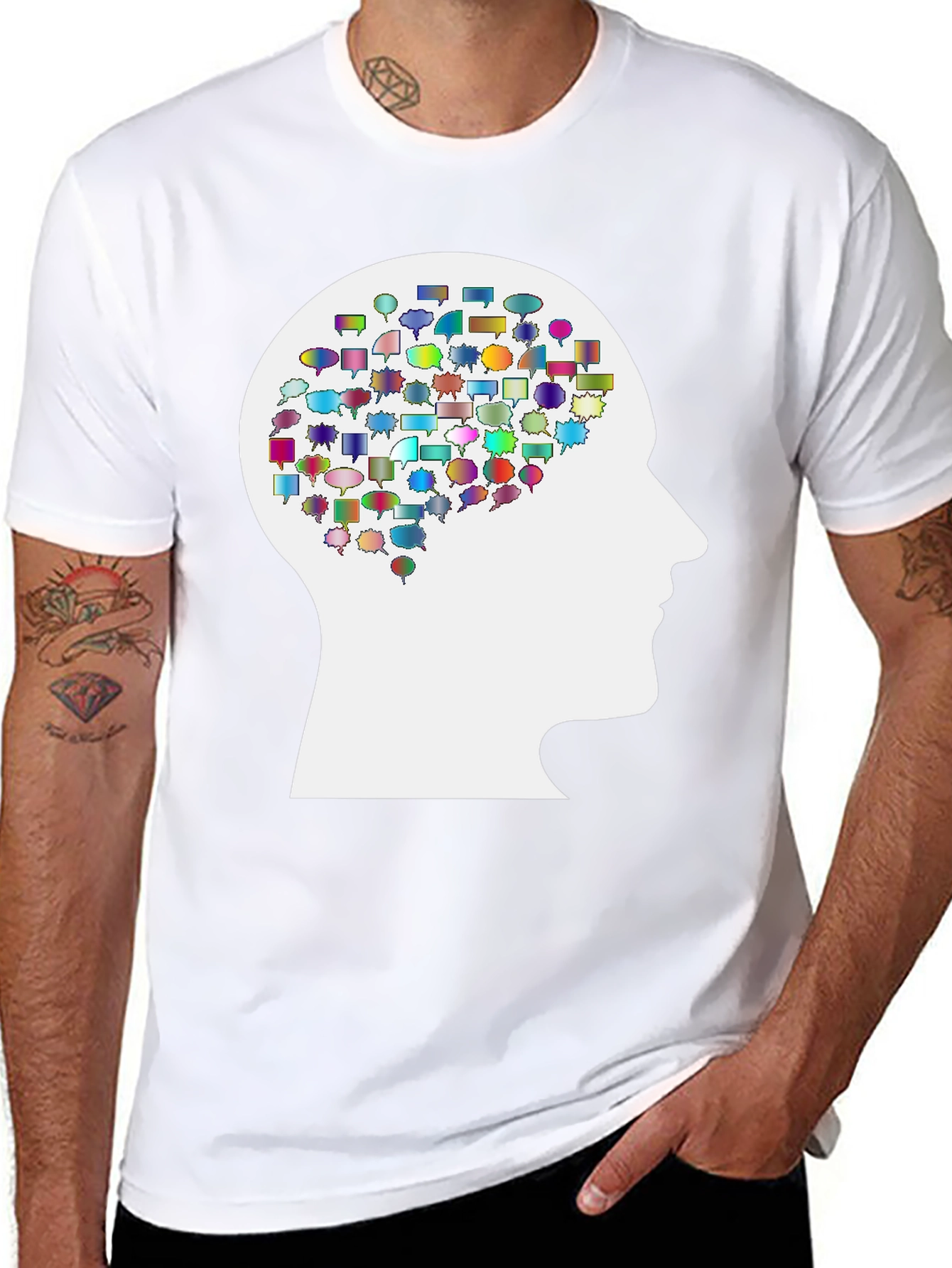 Thoughtful Mind T-Shirt - Black Cotton Blend
