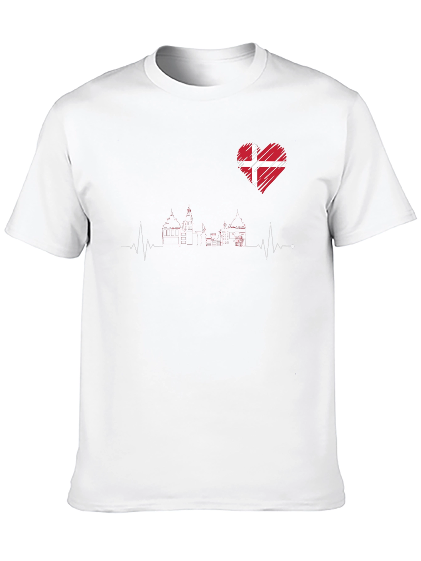 Denmark Love Heartbeat T-Shirt