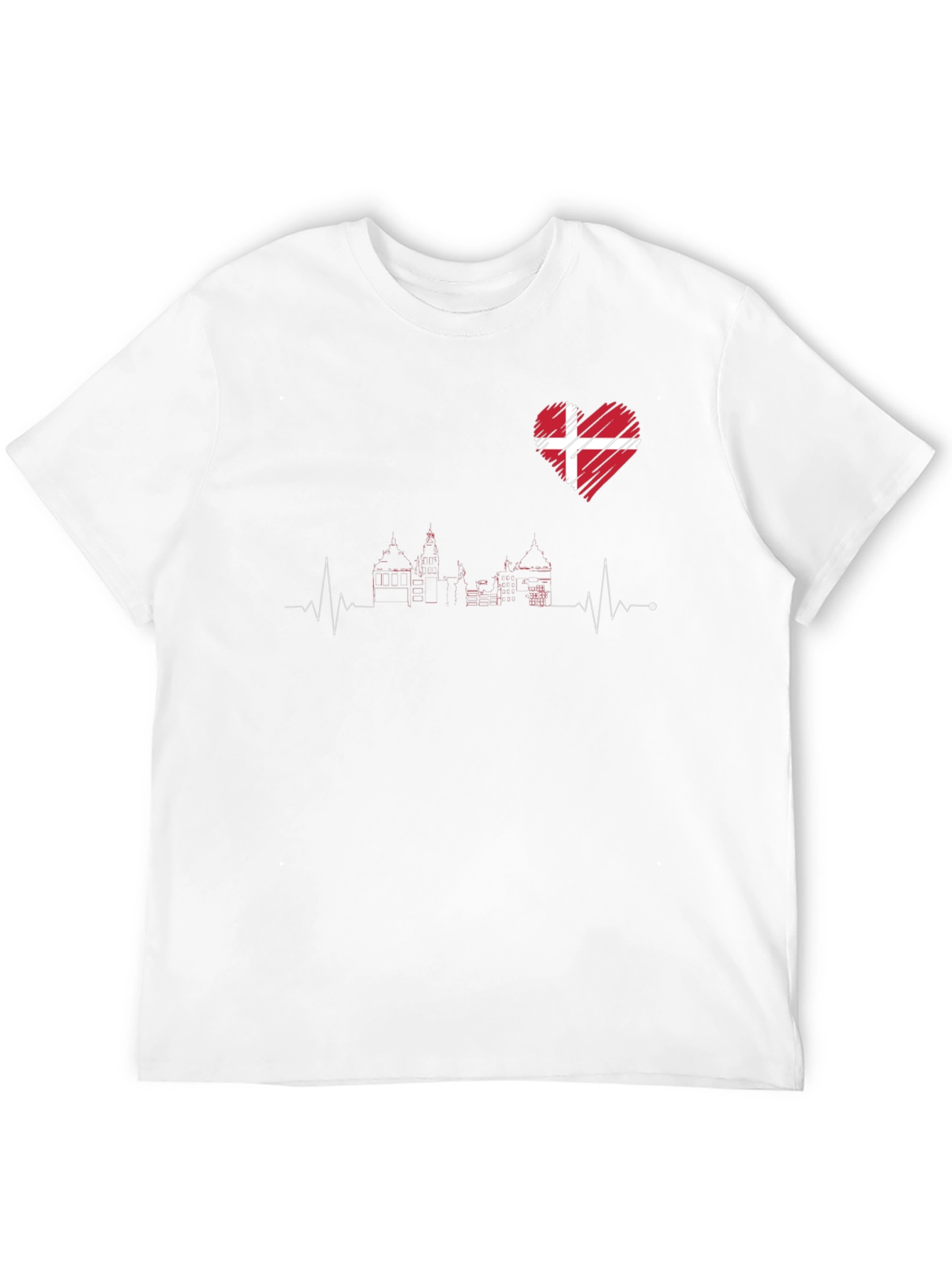 Denmark Love Heartbeat T-Shirt