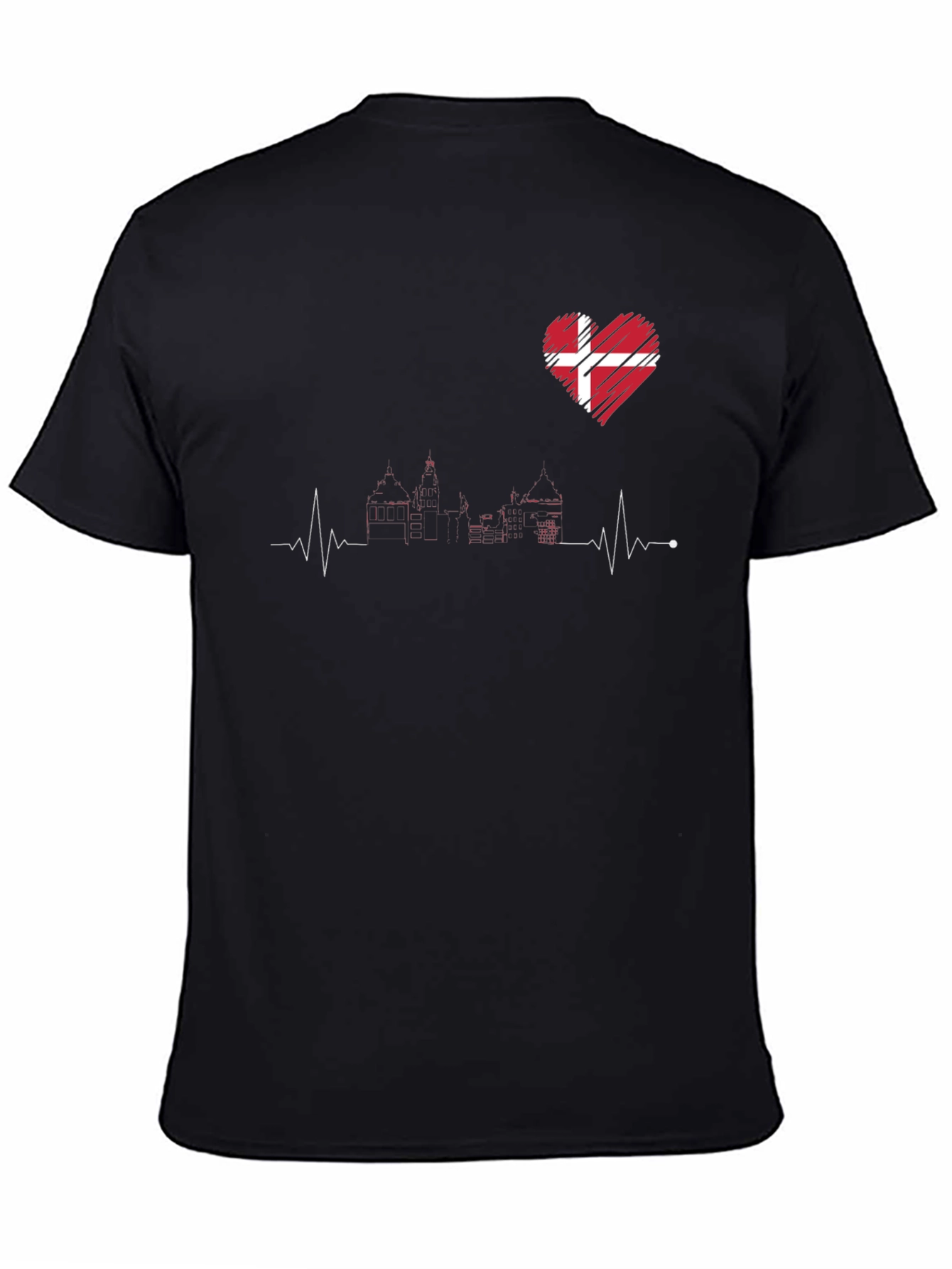 Denmark Love Heartbeat T-Shirt