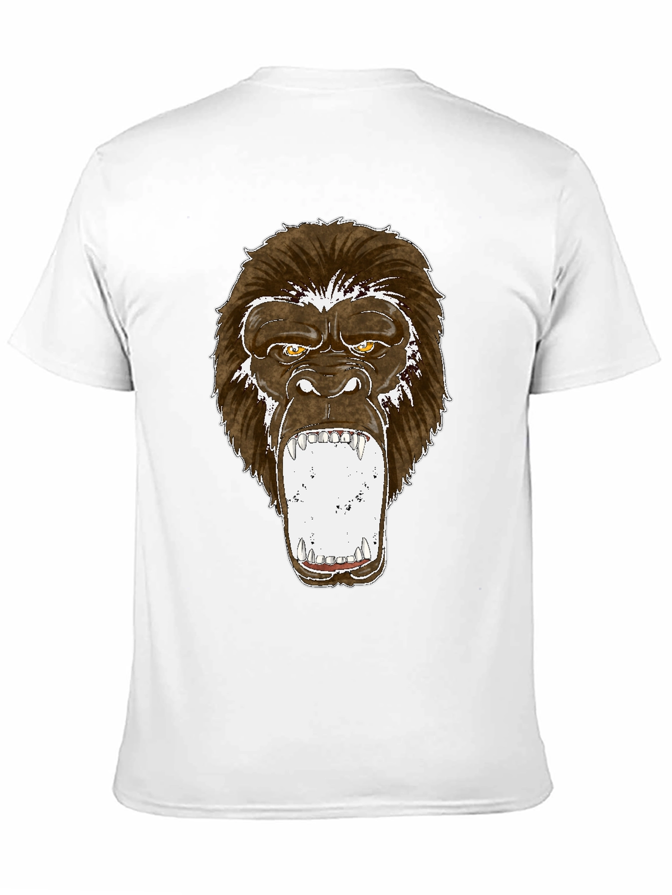 Graphic Tee - Roaring Gorilla Print Black T-Shirt