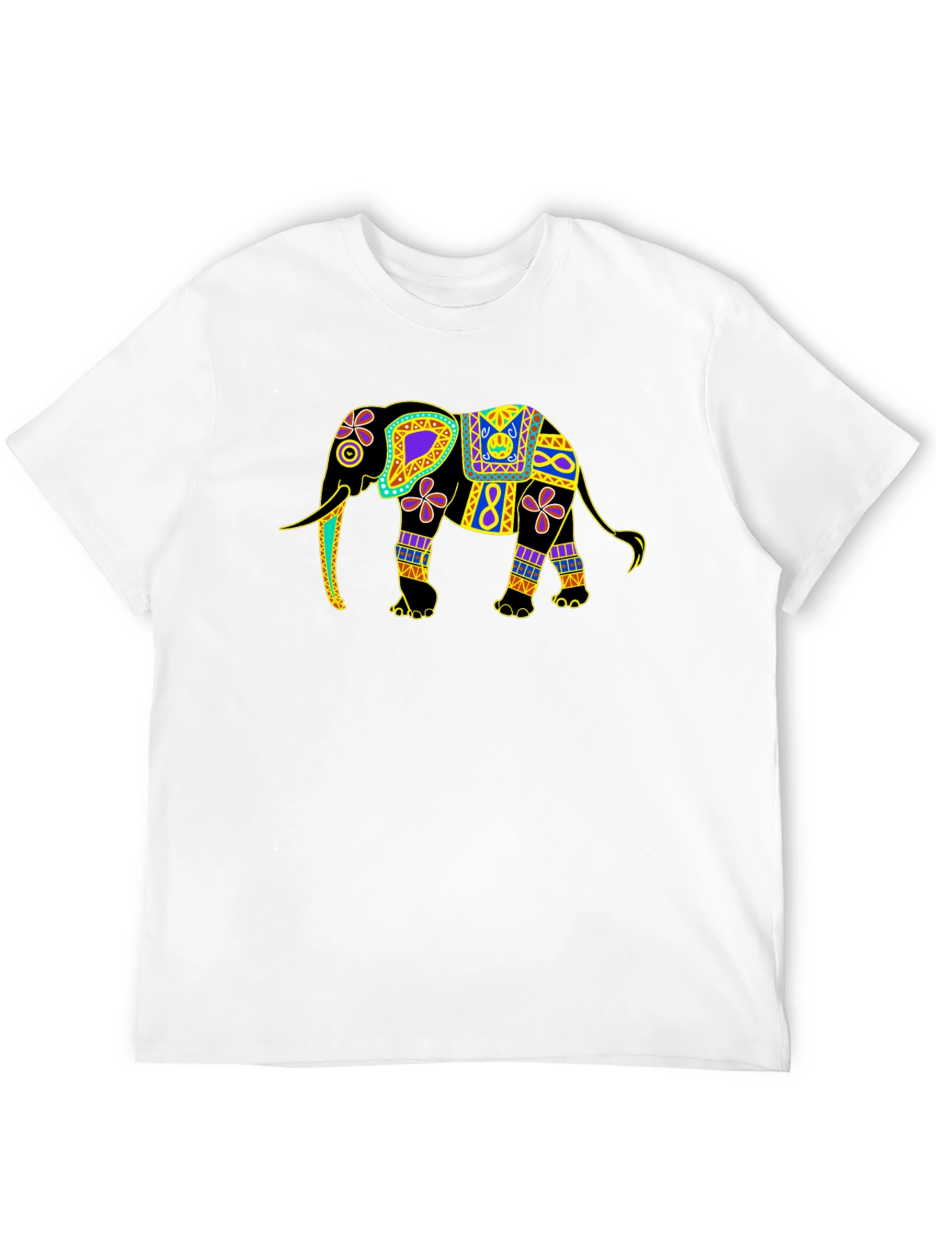 Elephant Graphic Print Black Tee