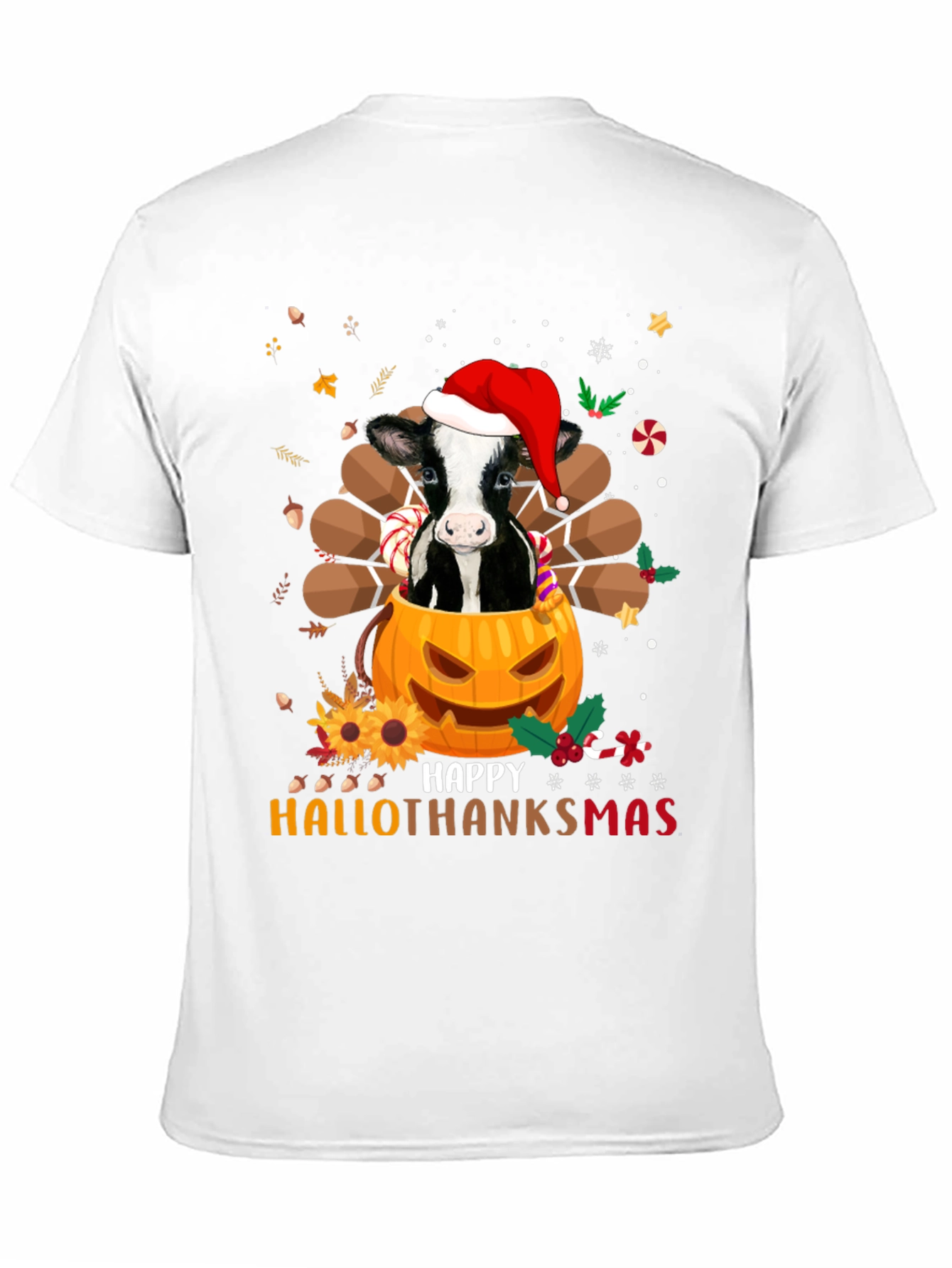 Happy Hallothanksmas Cow T-Shirt