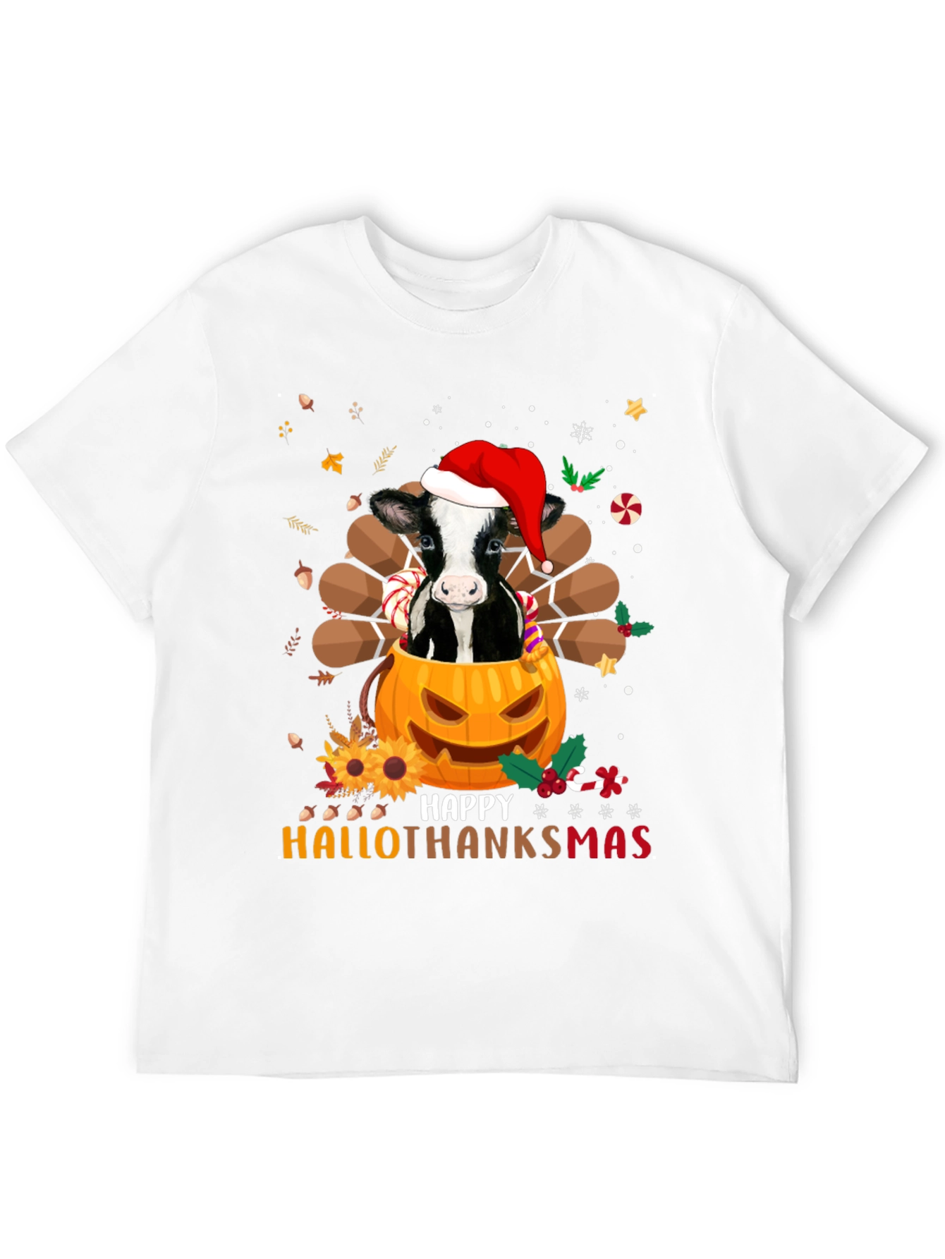 Happy Hallothanksmas Cow T-Shirt