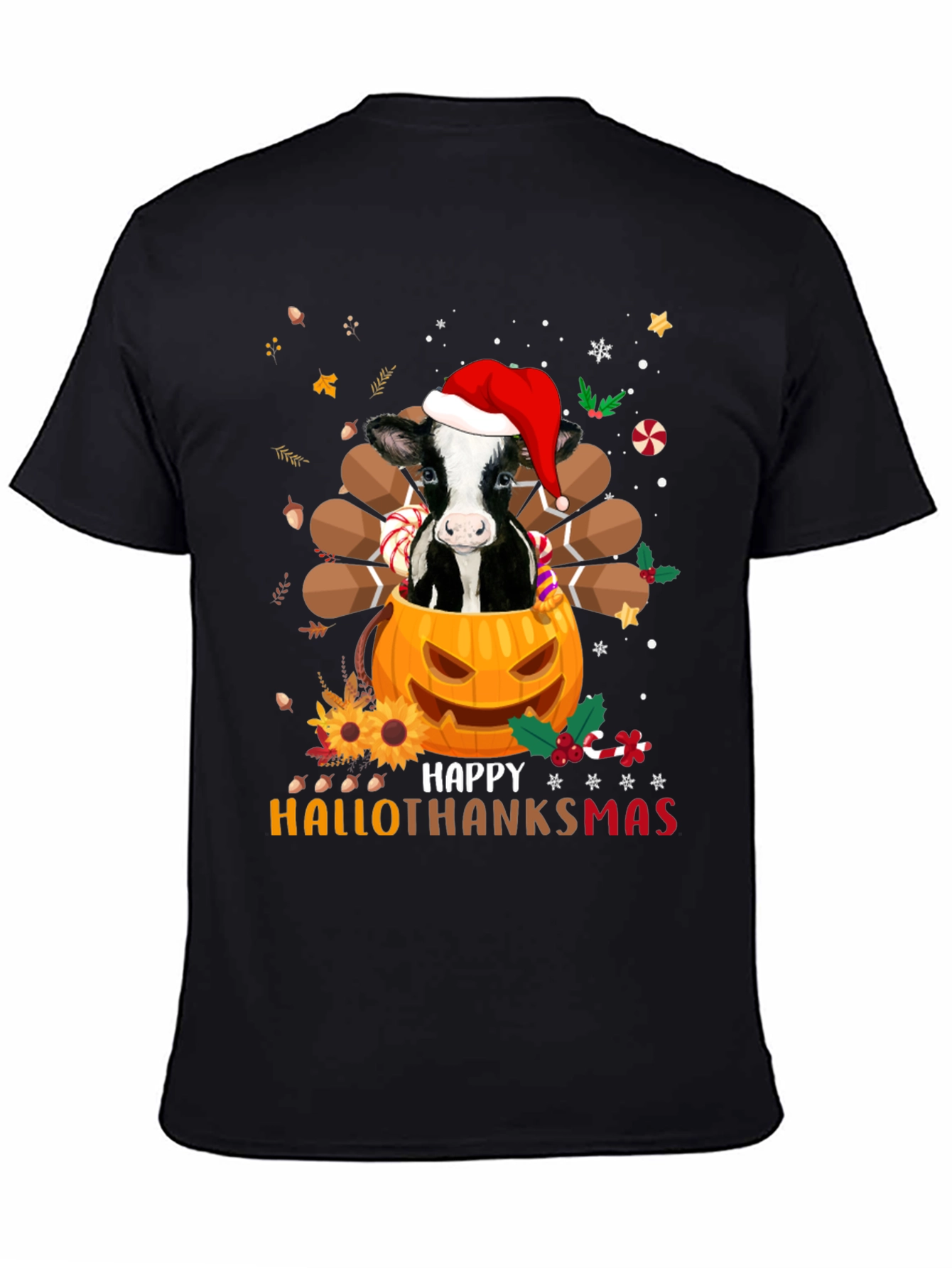 Happy Hallothanksmas Cow T-Shirt