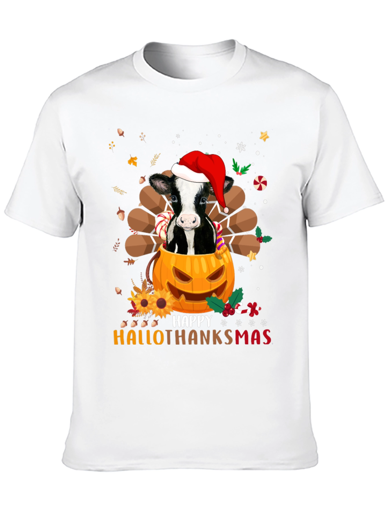 Happy Hallothanksmas Cow T-Shirt