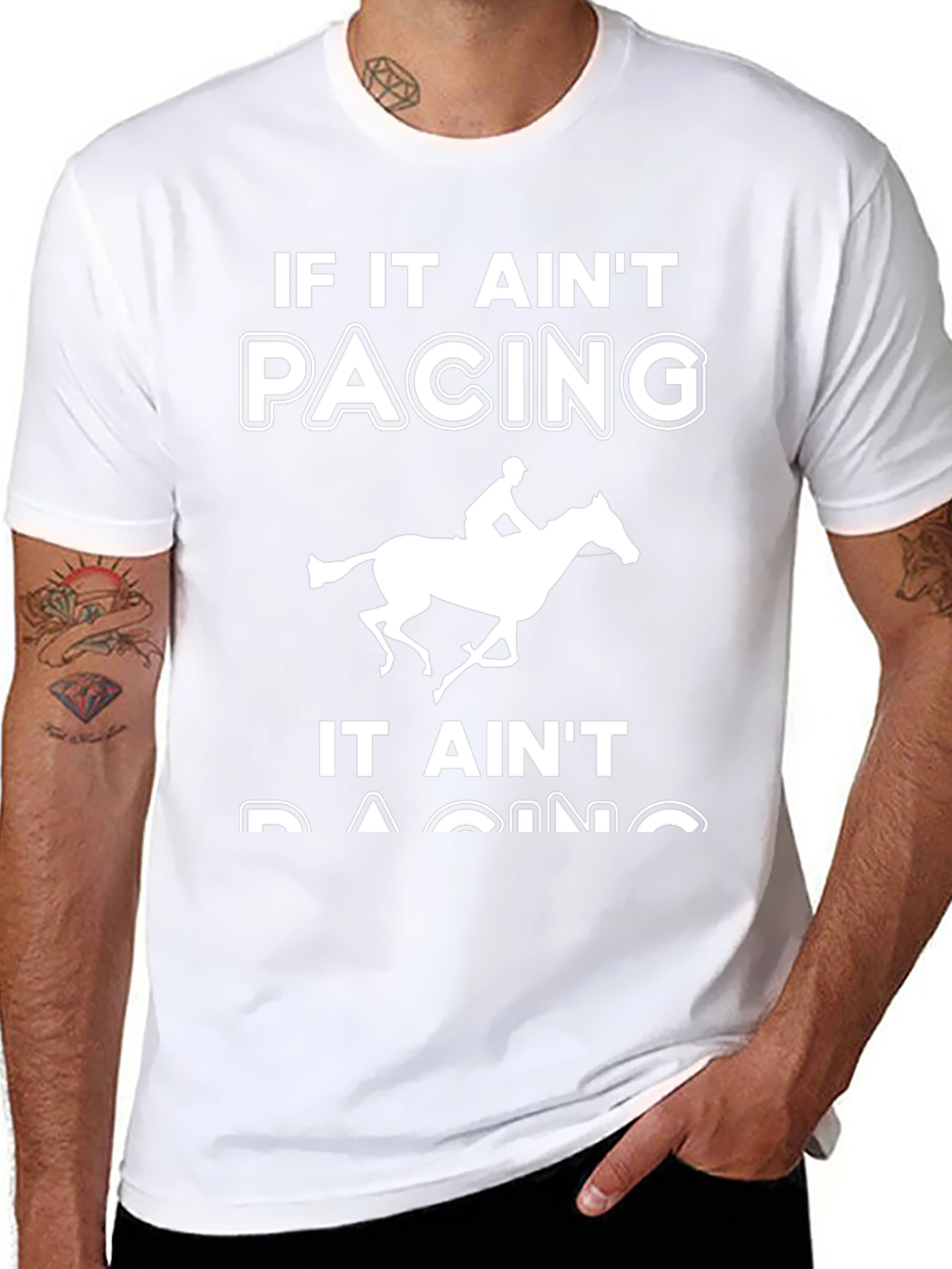 Pacing Horse Racer Graphic T-Shirt