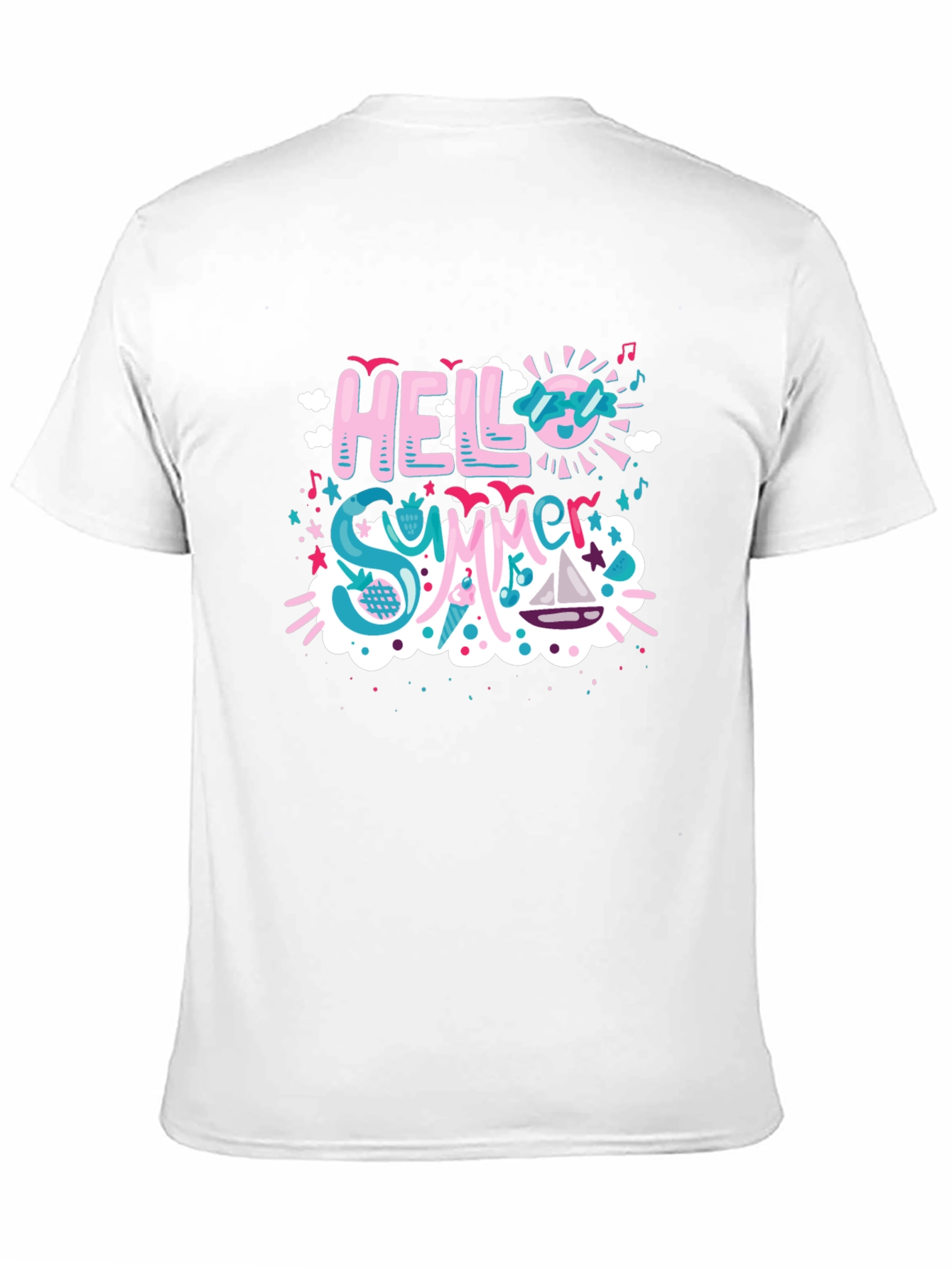 Hello Summer T-Shirt - Black Cotton Blend