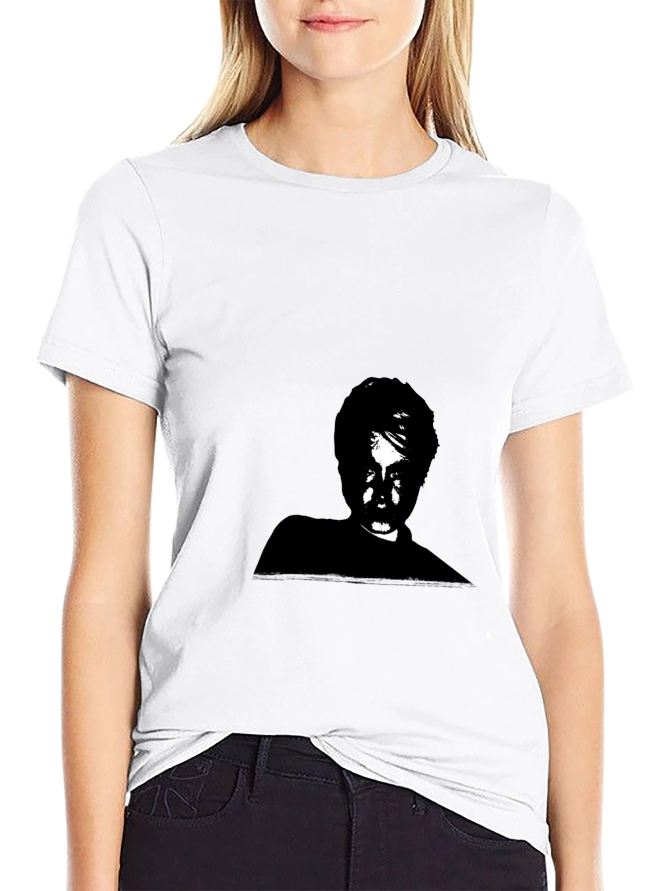 Monochrome Portrait Graphic Tee - Soft Cotton Blend