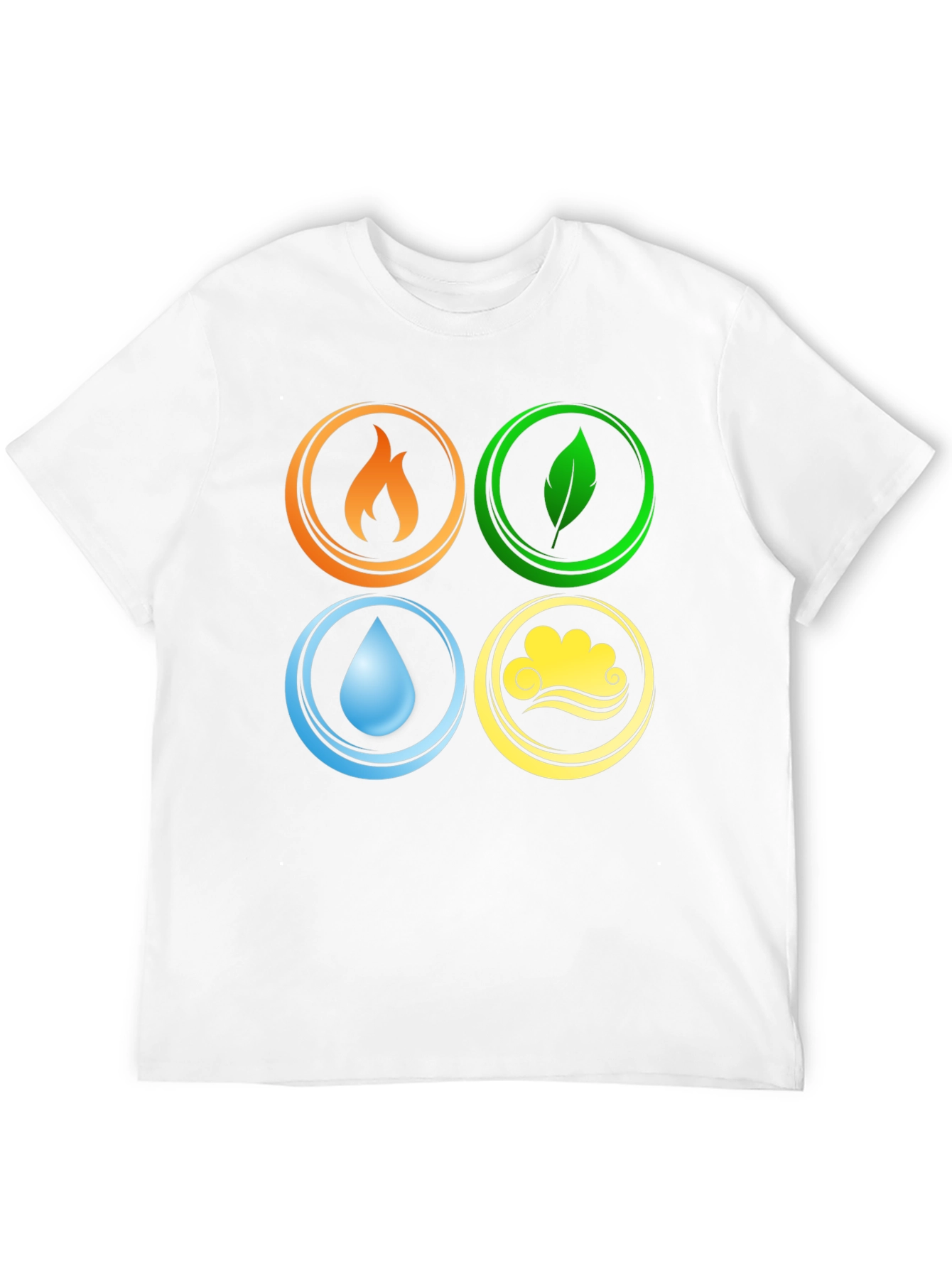 Four Elements T-Shirt Black Tee Earth Wind Fire Water
