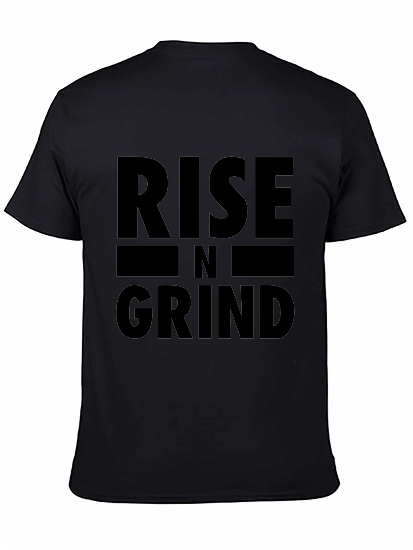 Rise N Grind Graphic Tee - Motivational Black T-Shirt