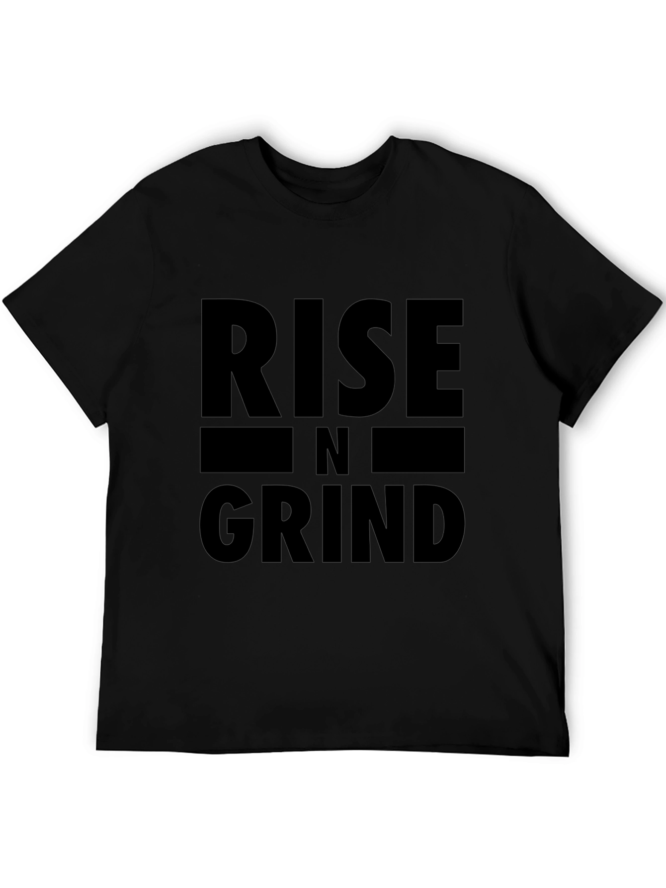 Rise N Grind Graphic Tee - Motivational Black T-Shirt