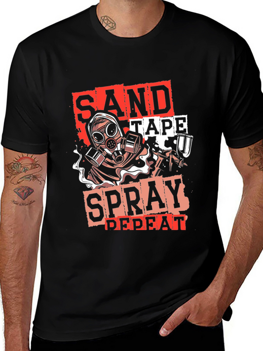 Sand Tape Spray Repeat T-Shirt