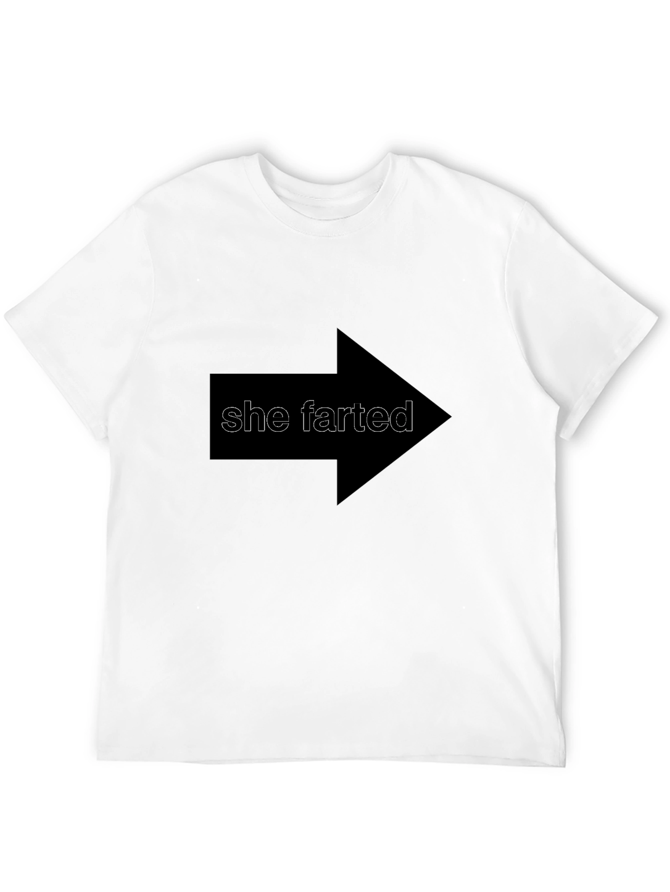 Humorous She Farted Graphic Tee - Black