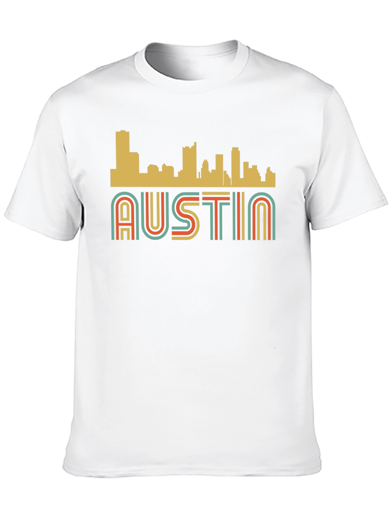 Retro Austin Skyline Black Graphic Tee