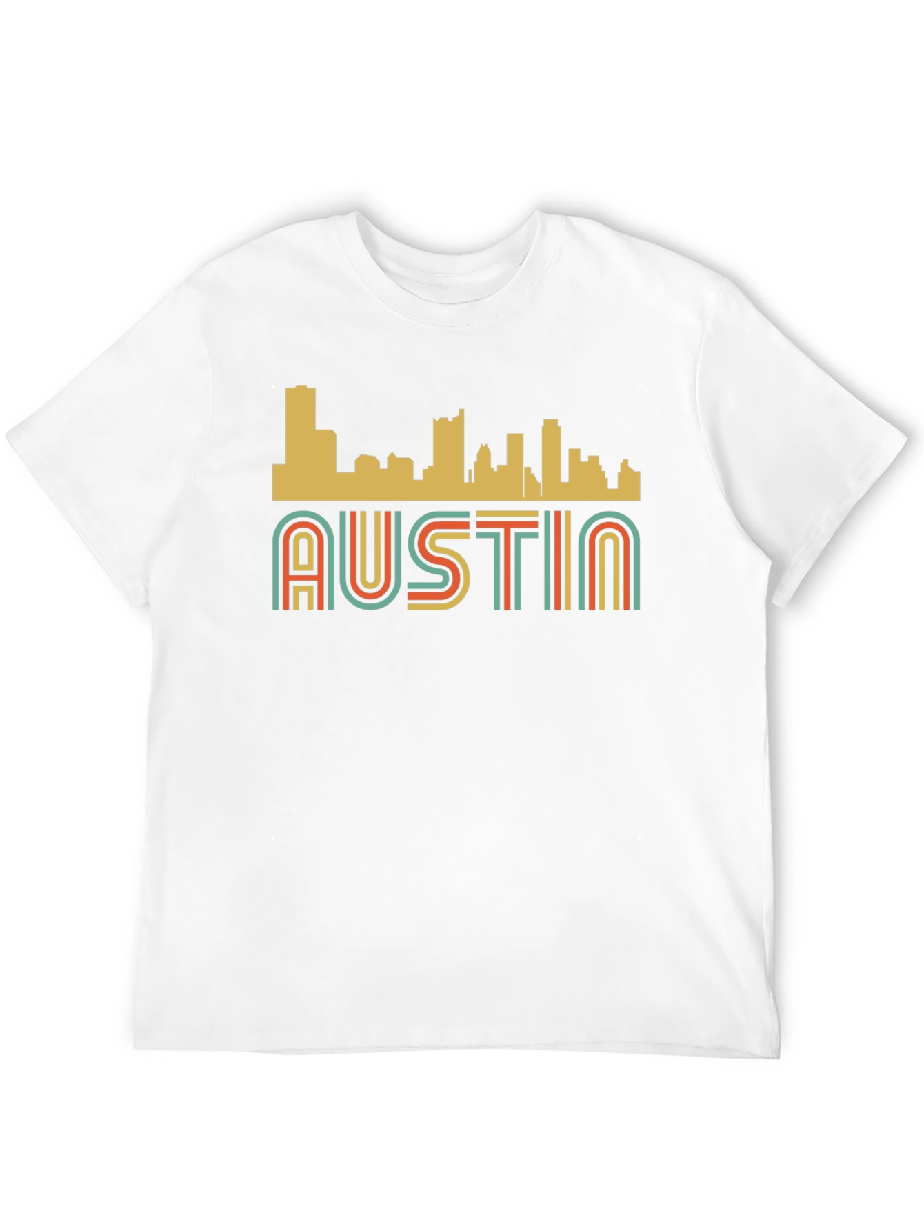 Retro Austin Skyline Black Graphic Tee
