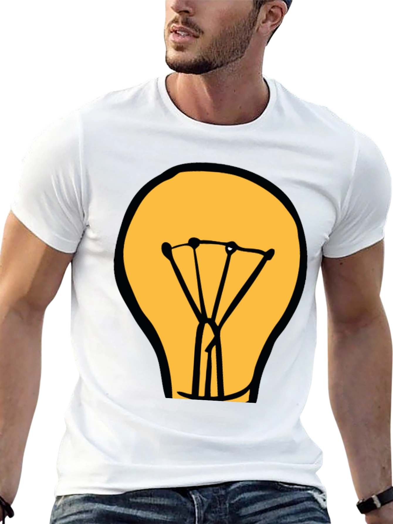 Light Bulb Graphic Black T-Shirt