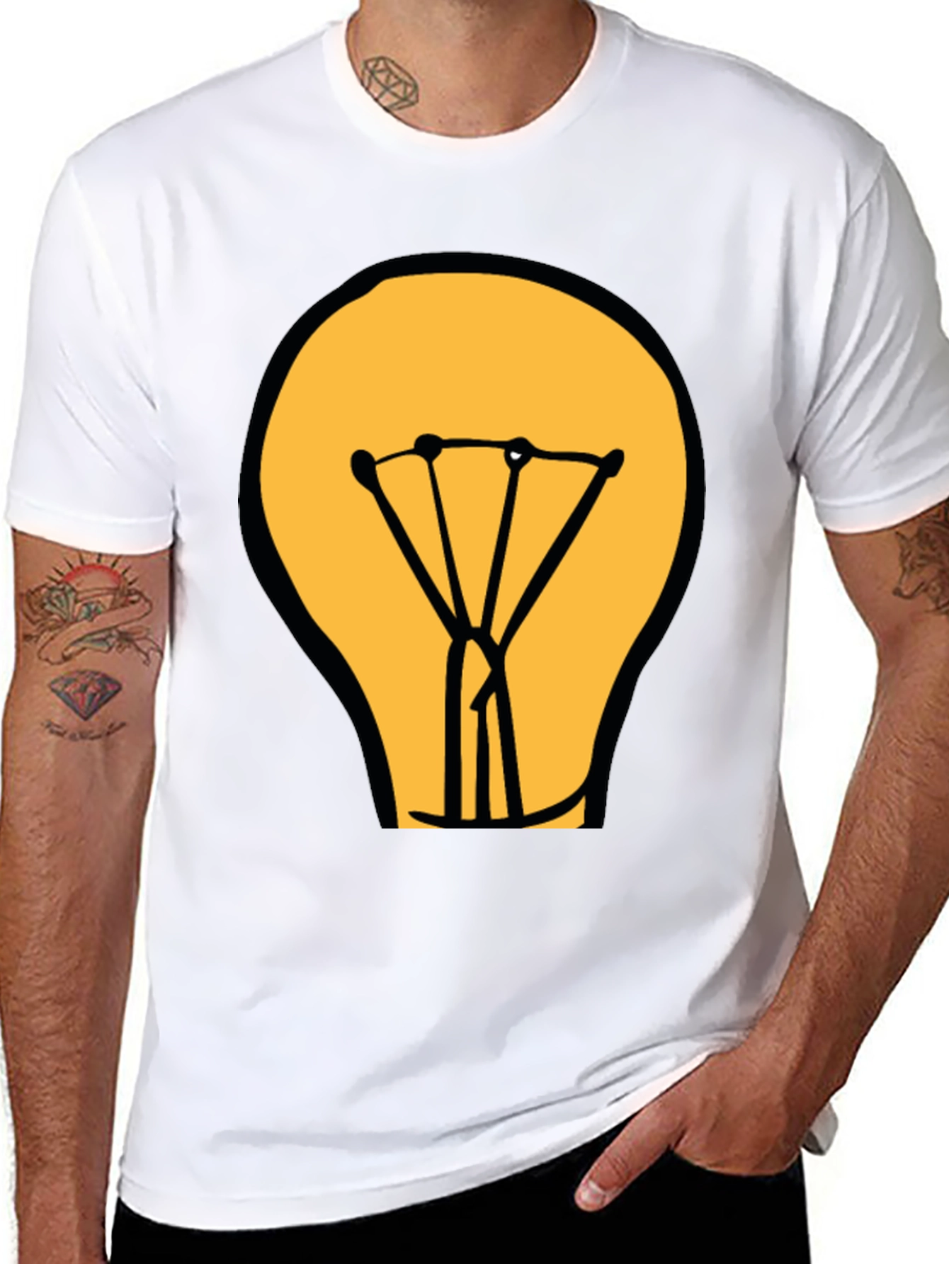 Light Bulb Graphic Black T-Shirt