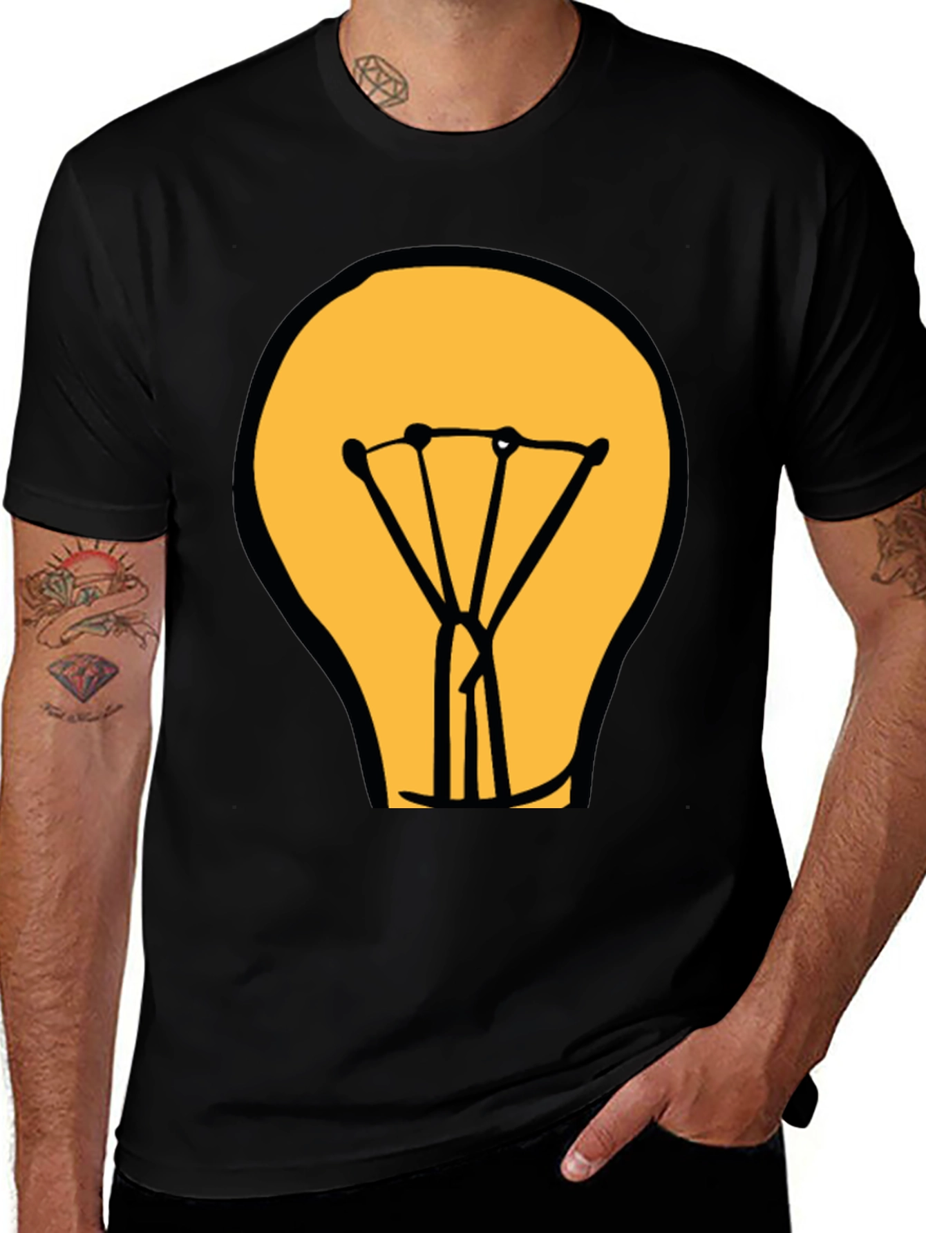Light Bulb Graphic Black T-Shirt