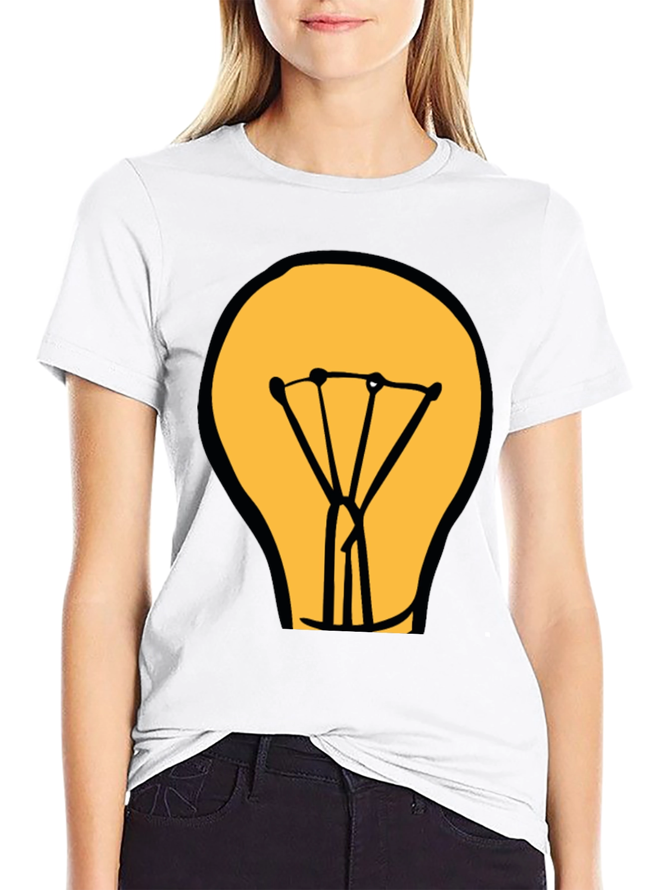 Light Bulb Graphic Black T-Shirt