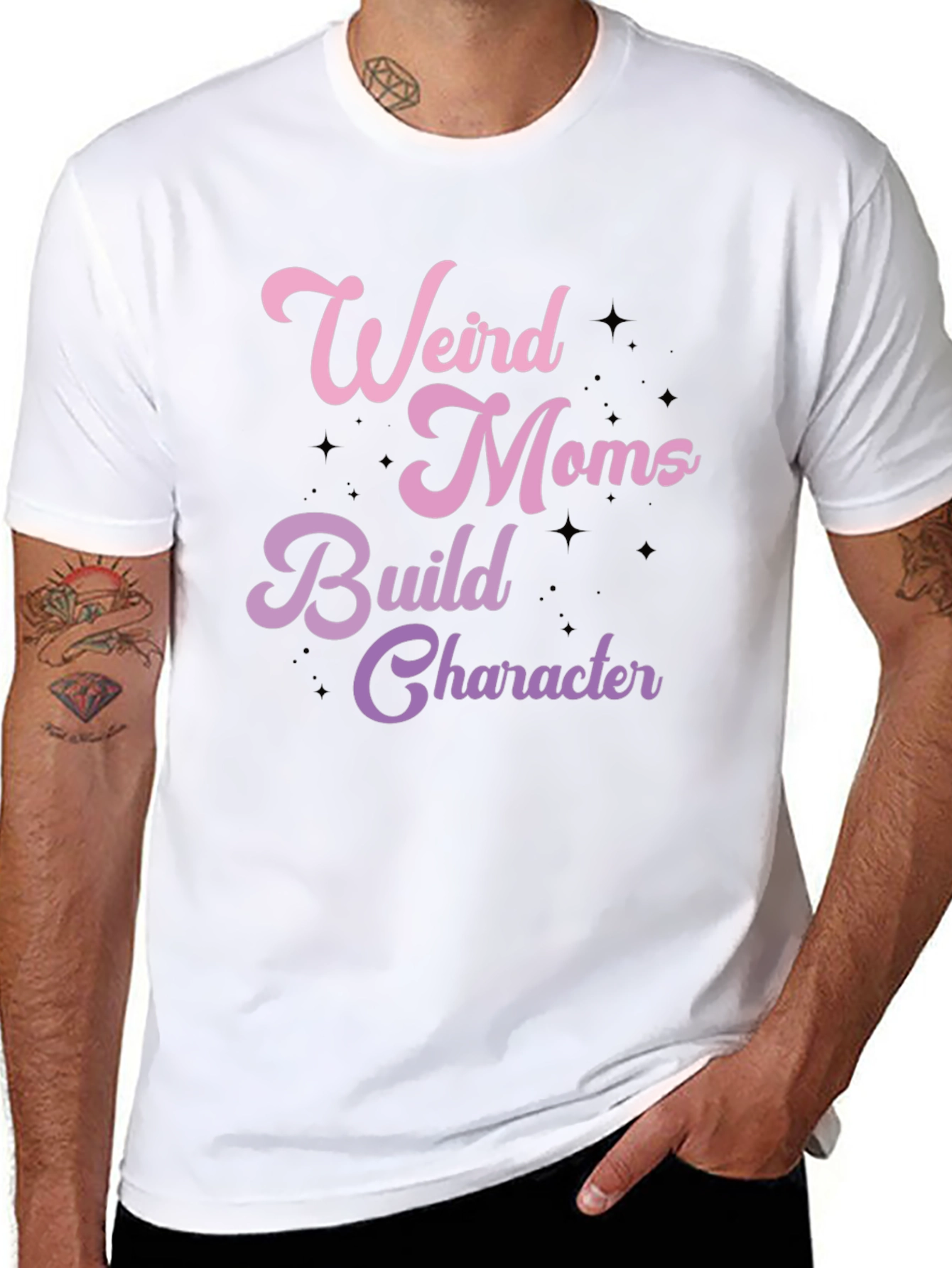 Weird Moms Build Character Graphic T-Shirt
