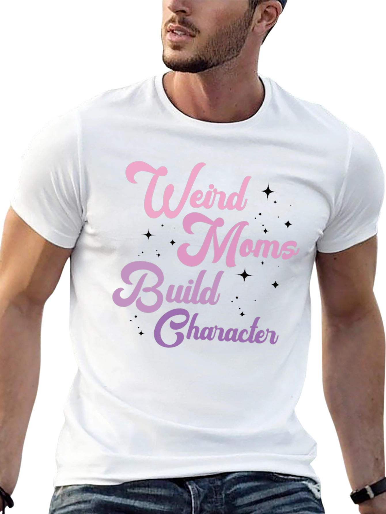 Weird Moms Build Character Graphic T-Shirt
