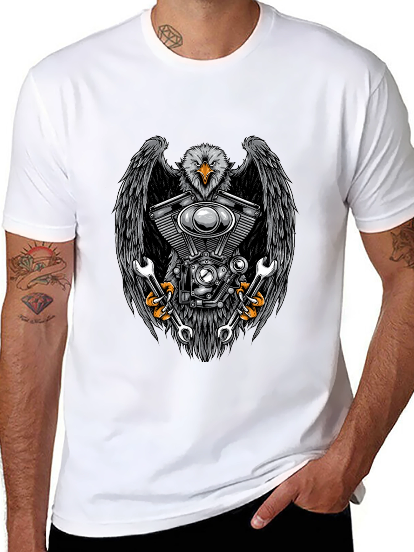 Eagle Engine Mechanic Black T-Shirt