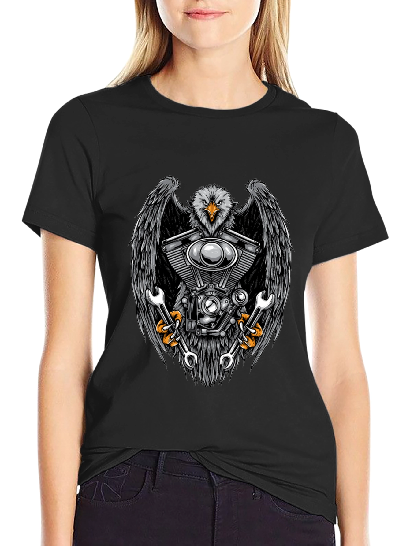 Eagle Engine Mechanic Black T-Shirt