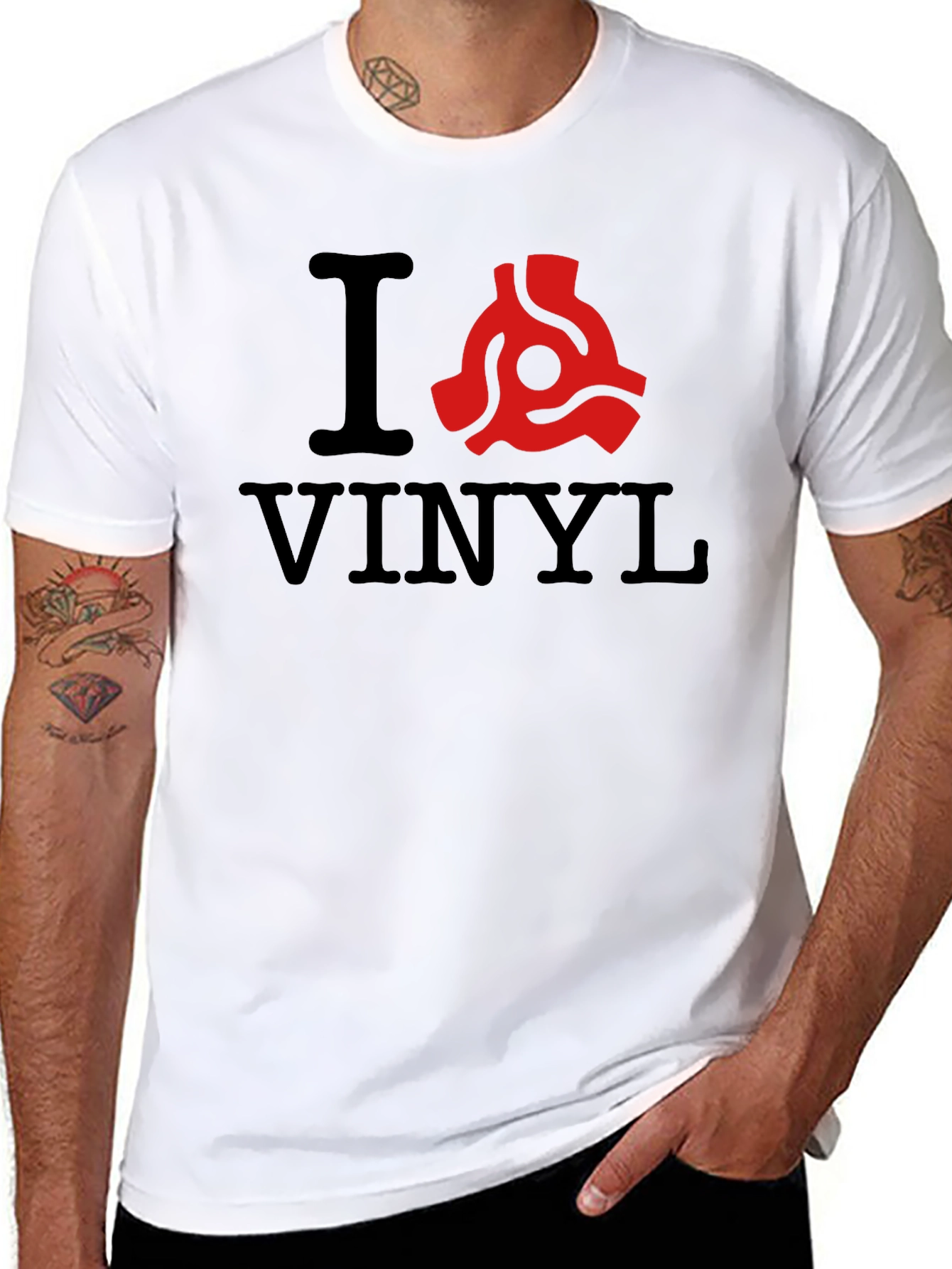I (Turntable Adapter) Vinyl T-Shirt - Music Lover Tee