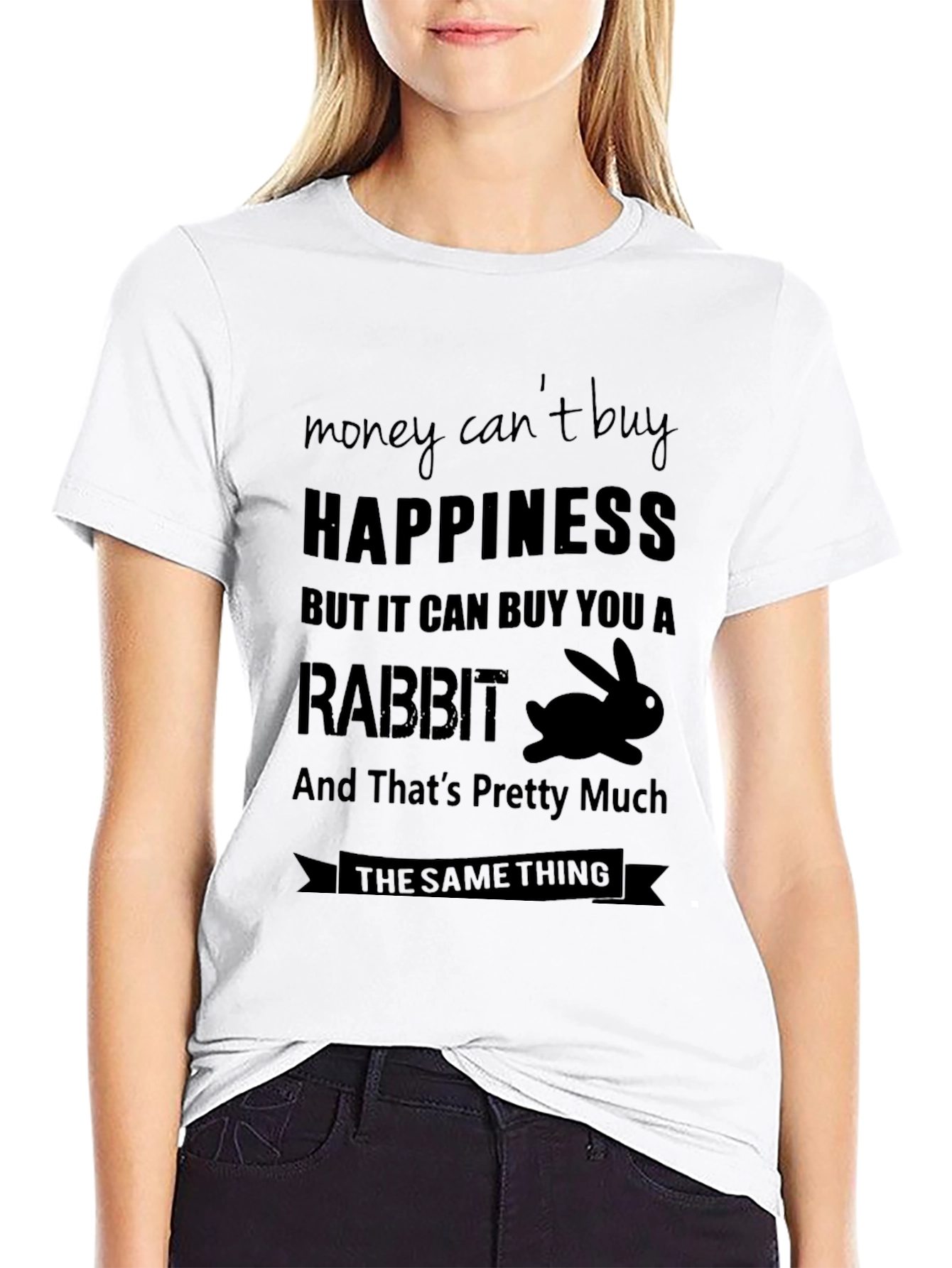 Rabbit Happiness T-Shirt - Funny Animal Lover Tee