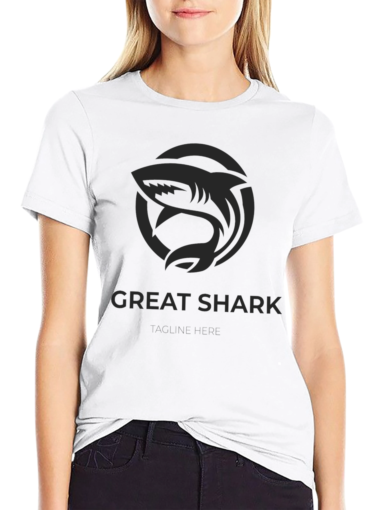 Great Shark Logo T-Shirt - Black