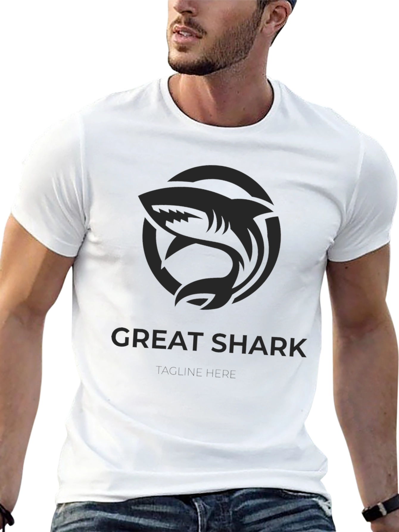 Great Shark Logo T-Shirt - Black