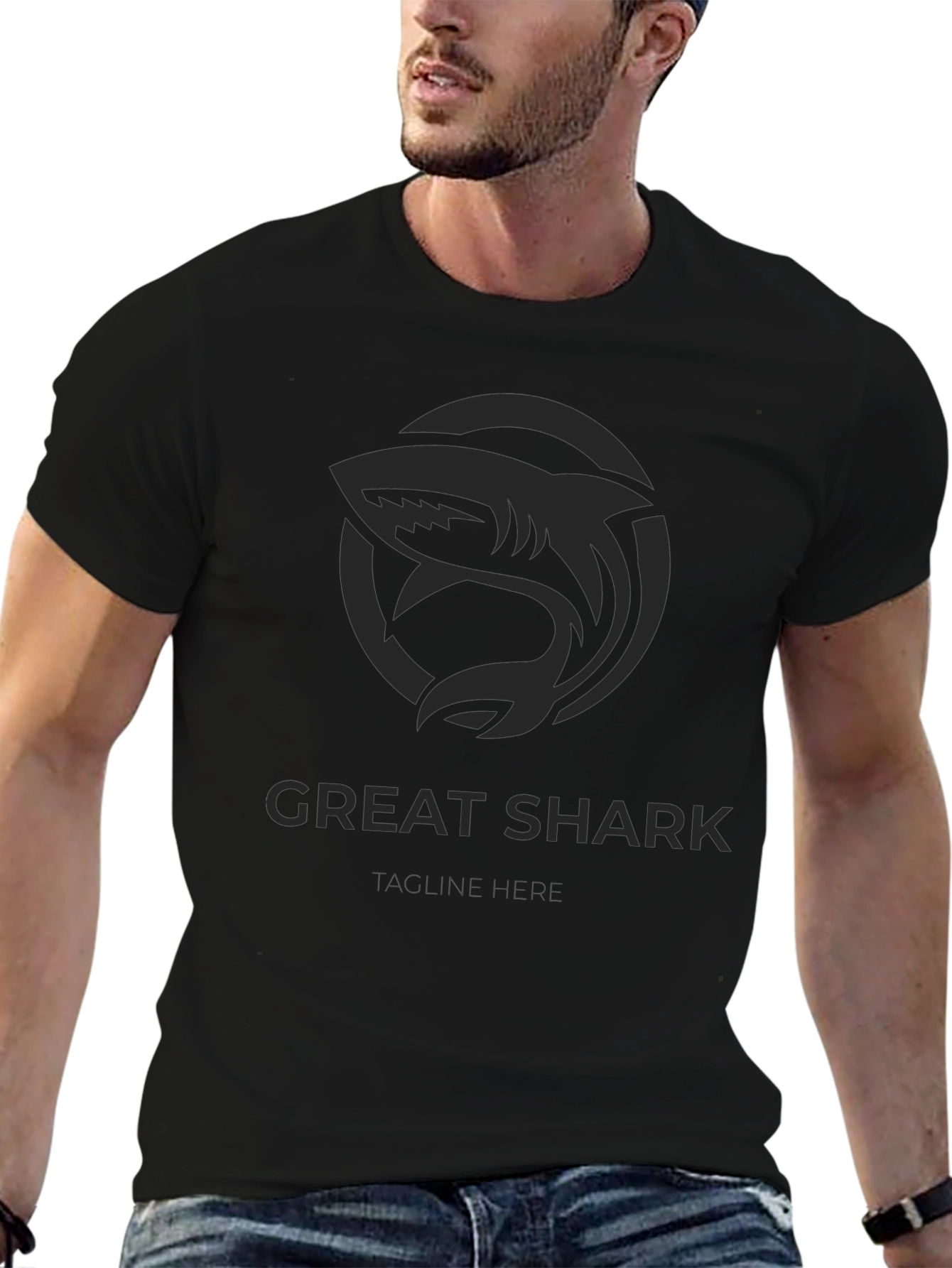 Great Shark Logo T-Shirt - Black