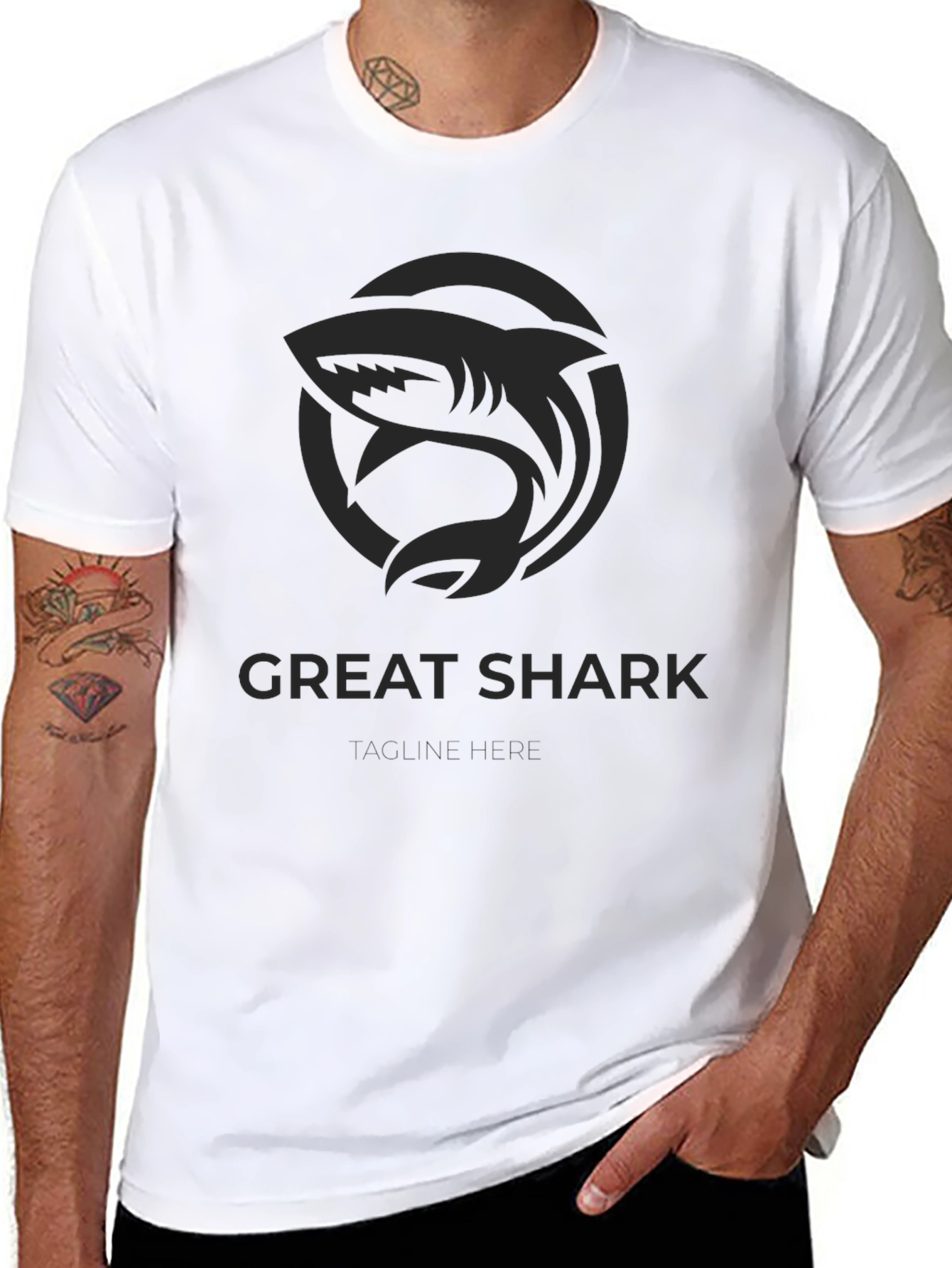 Great Shark Logo T-Shirt - Black