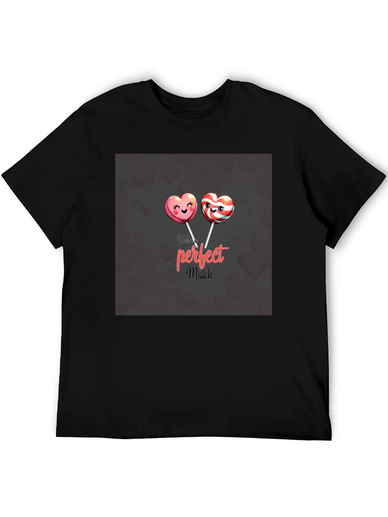 Perfect Match Lollipop Heart Graphic T-Shirt
