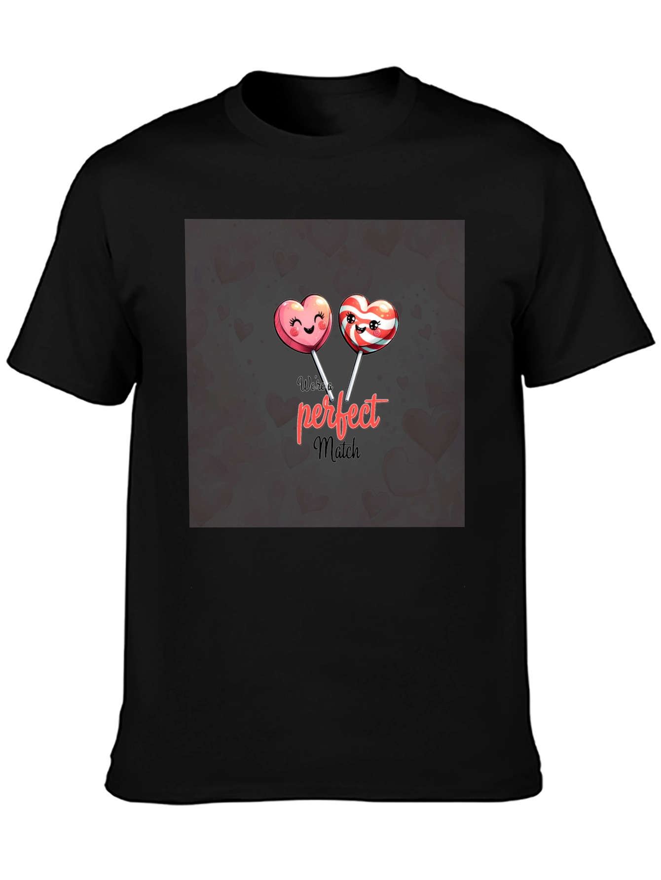 Perfect Match Lollipop Heart Graphic T-Shirt