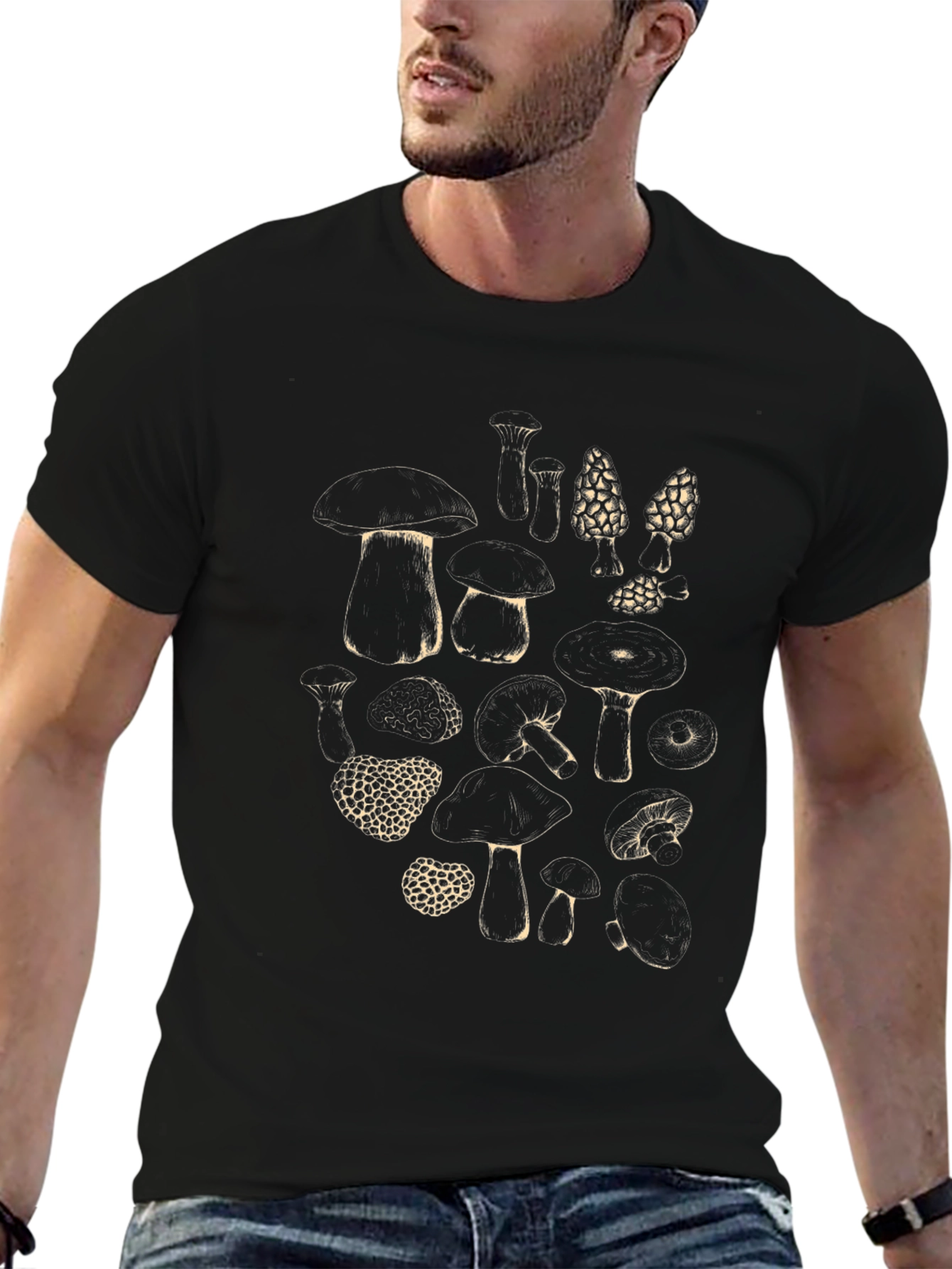 Mushroom Print T-Shirt - Nature Inspired Graphic Tee