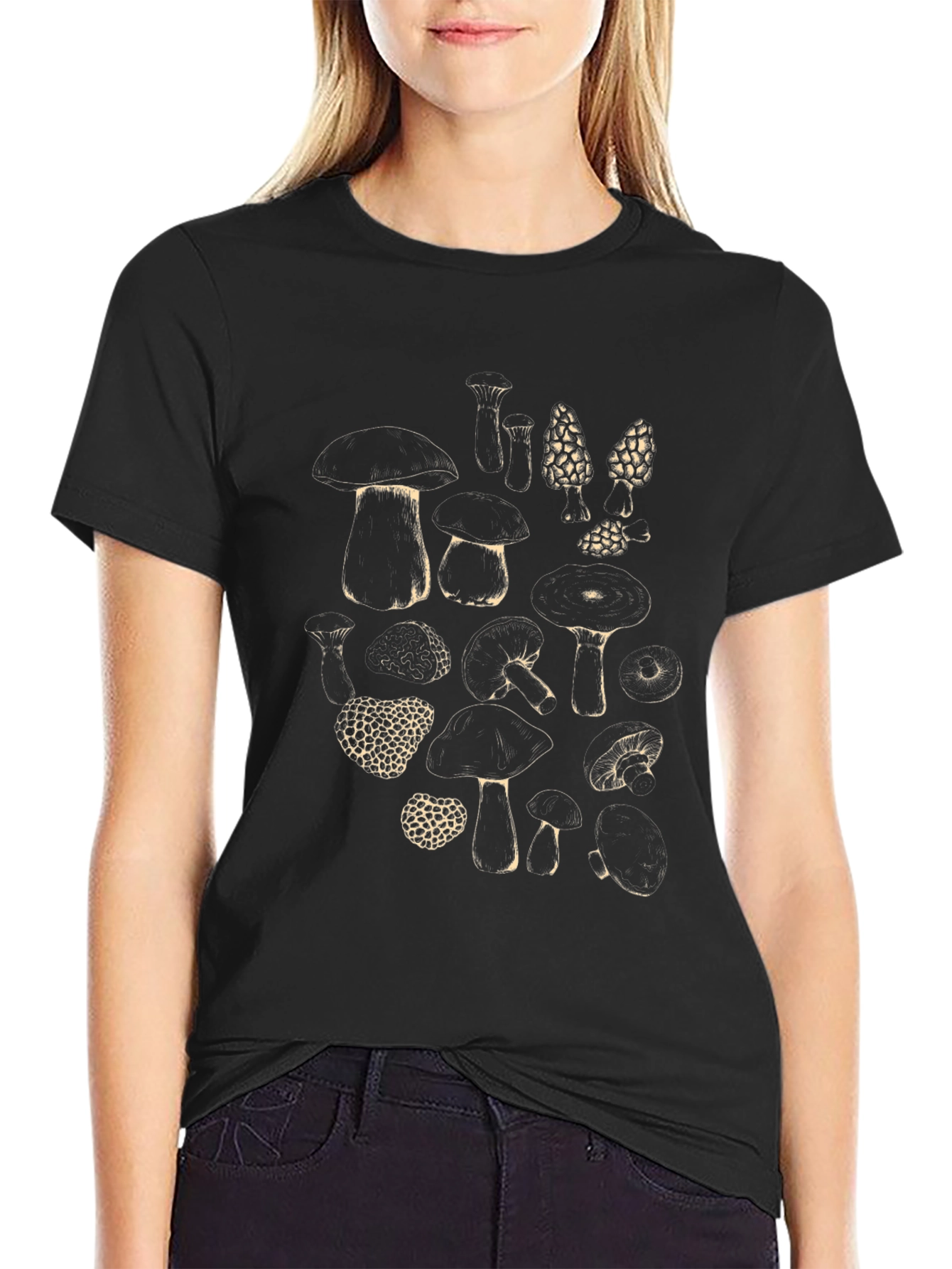Mushroom Print T-Shirt - Nature Inspired Graphic Tee