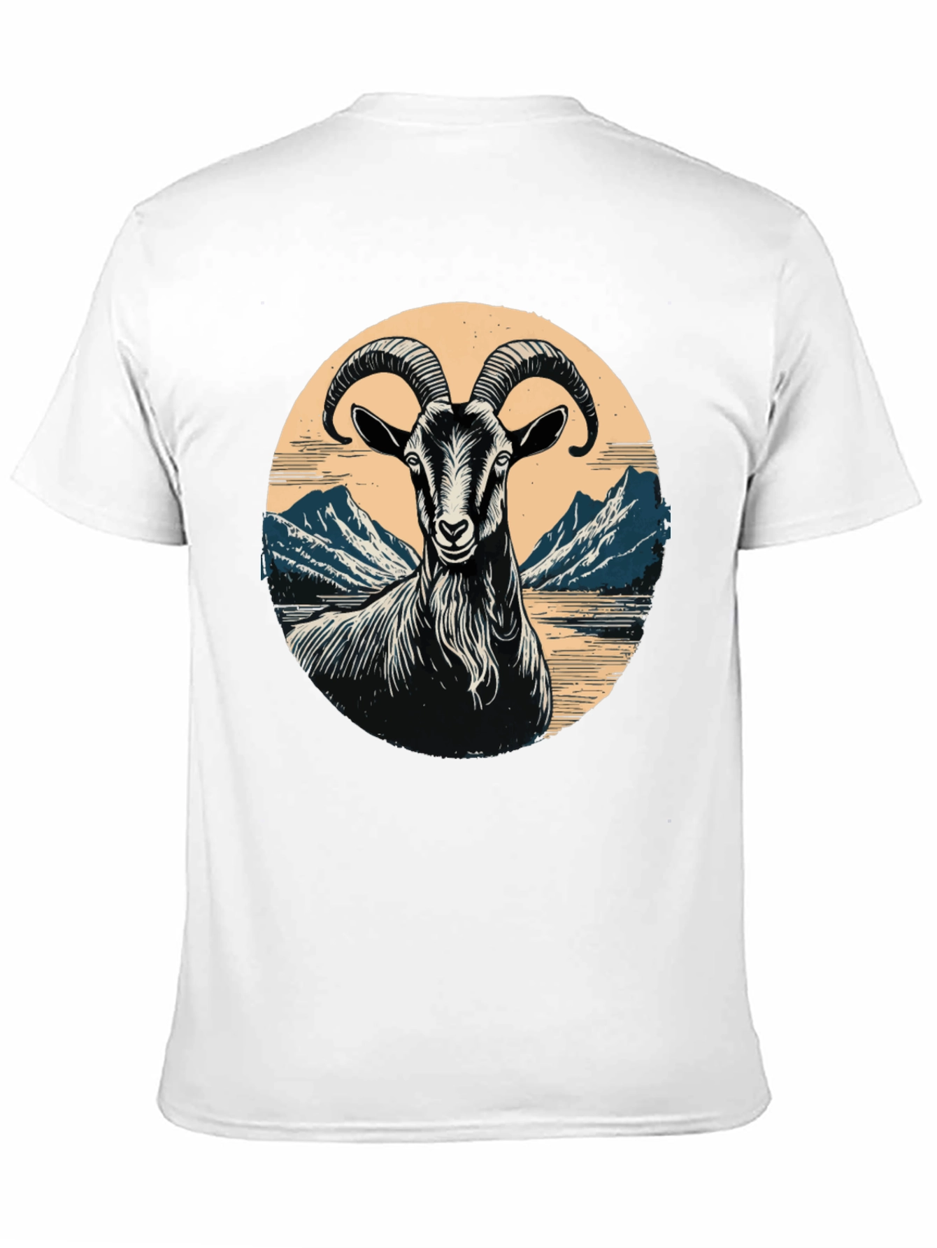 Goat Mountain Scene Graphic T-Shirt