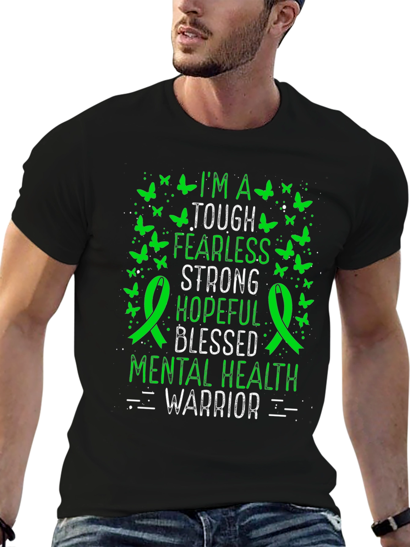 Mental Health Warrior T-Shirt: Tough Fearless Strong