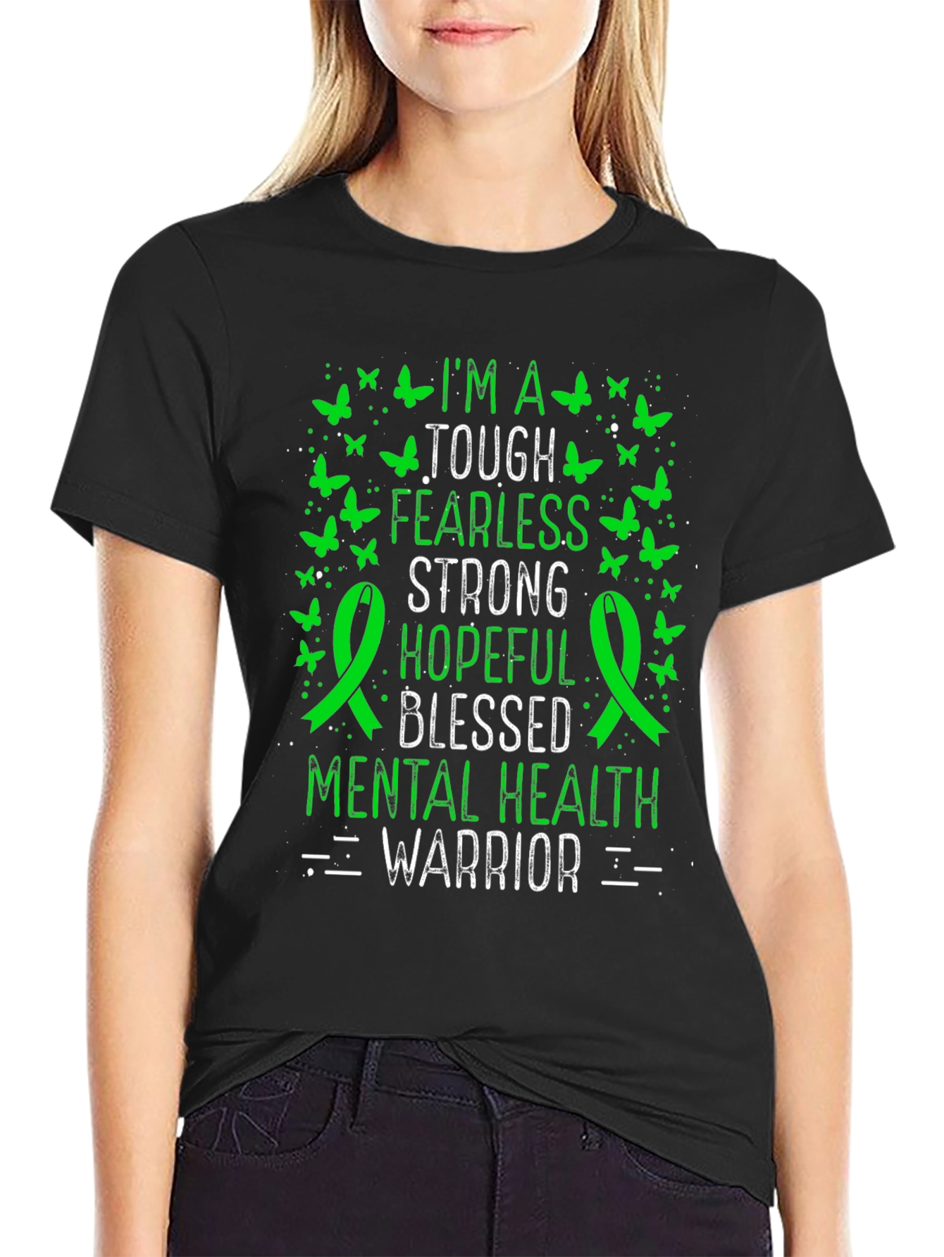 Mental Health Warrior T-Shirt: Tough Fearless Strong