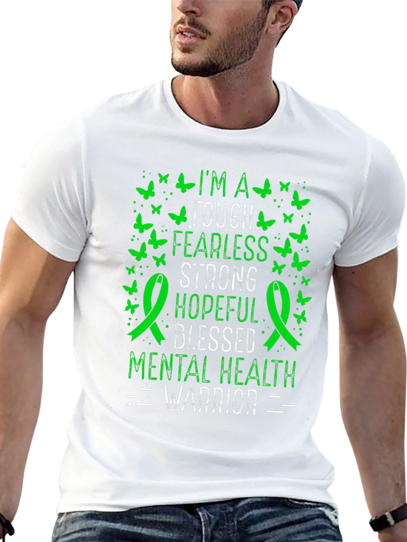 Mental Health Warrior T-Shirt: Tough Fearless Strong