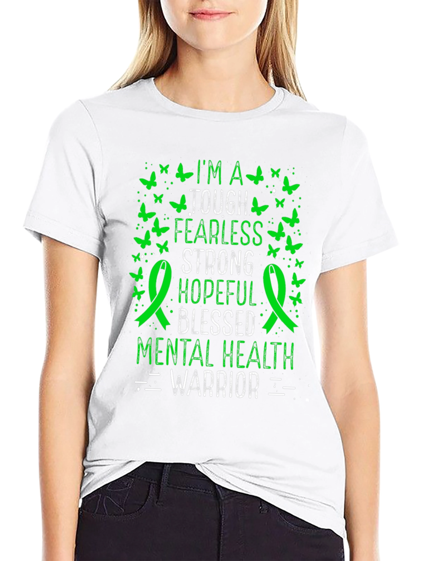 Mental Health Warrior T-Shirt: Tough Fearless Strong