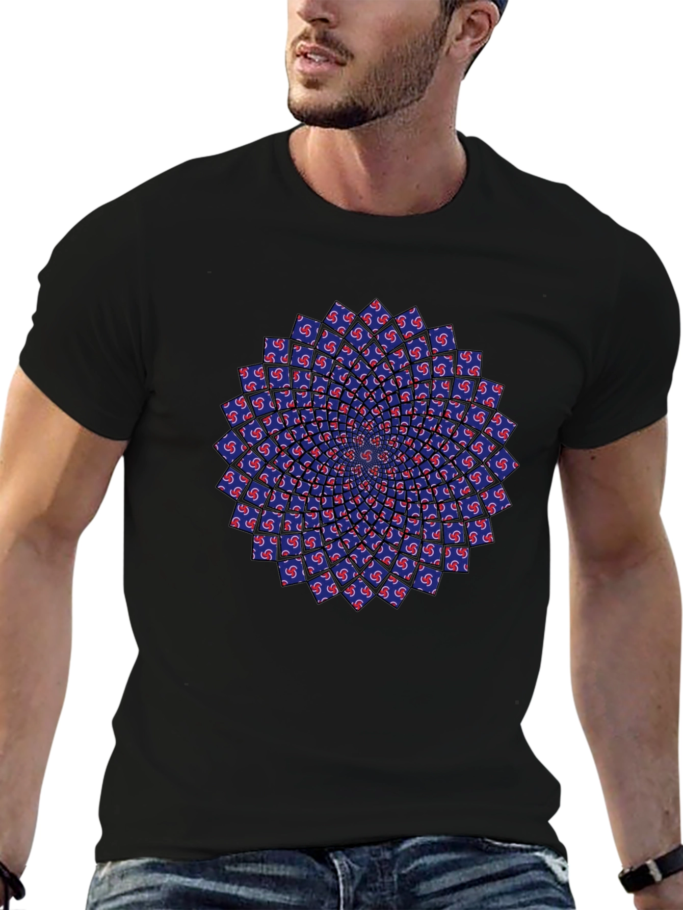 Optical Illusion Mandala Tee - Black Unisex T-Shirt