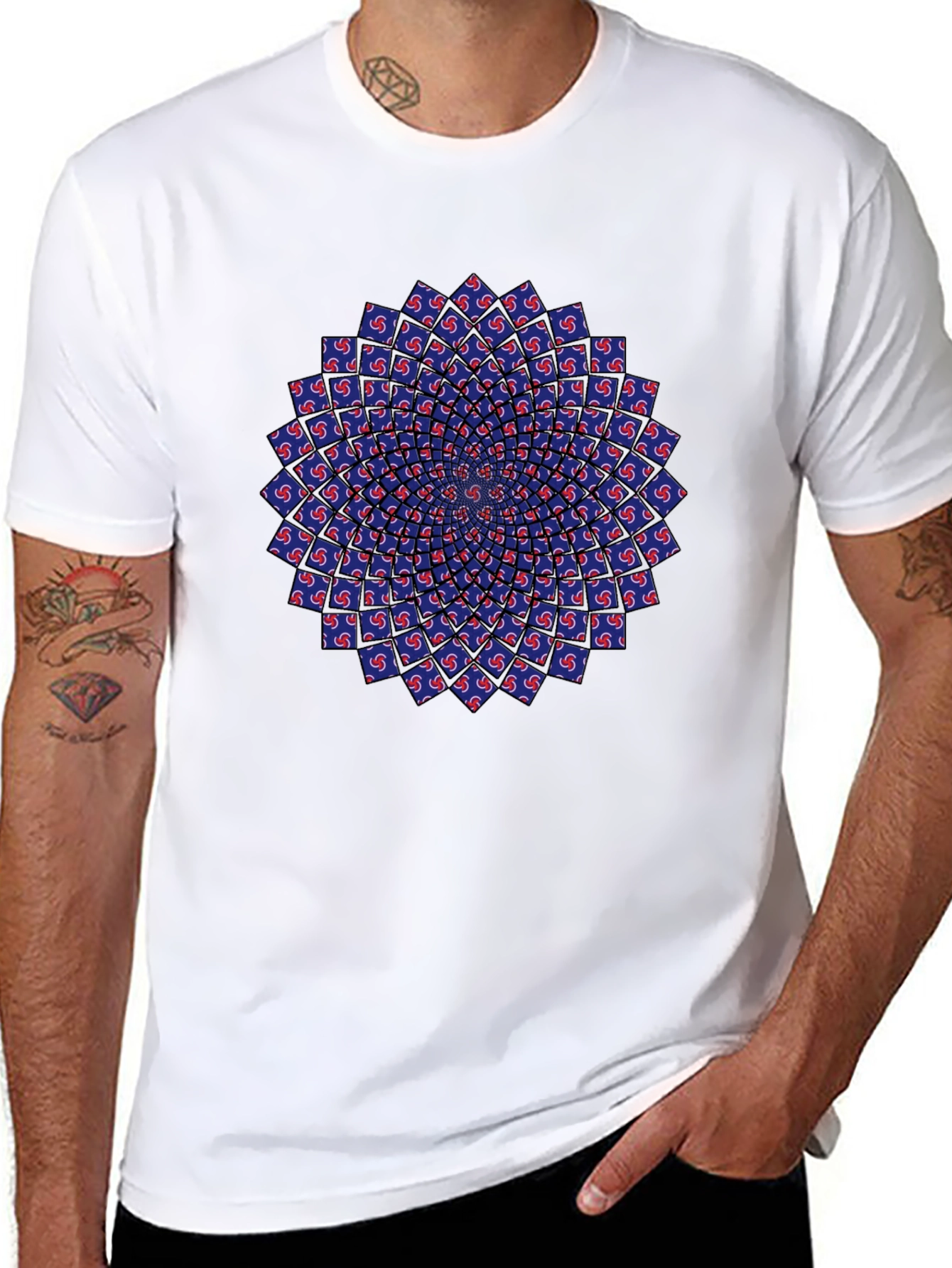 Optical Illusion Mandala Tee - Black Unisex T-Shirt